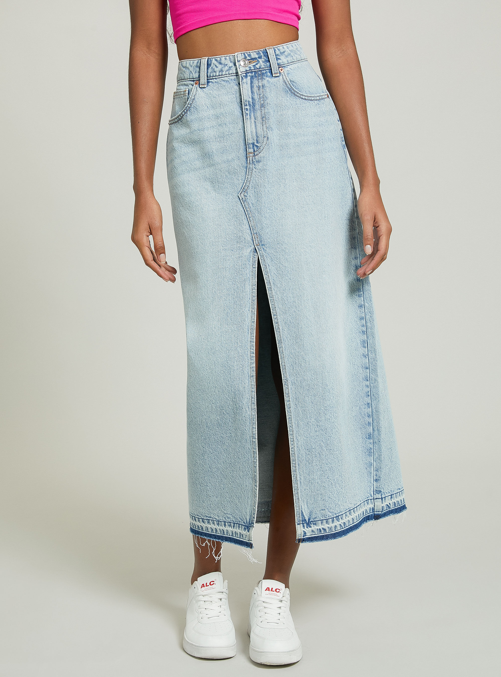 Gonna lunga jeans zara top