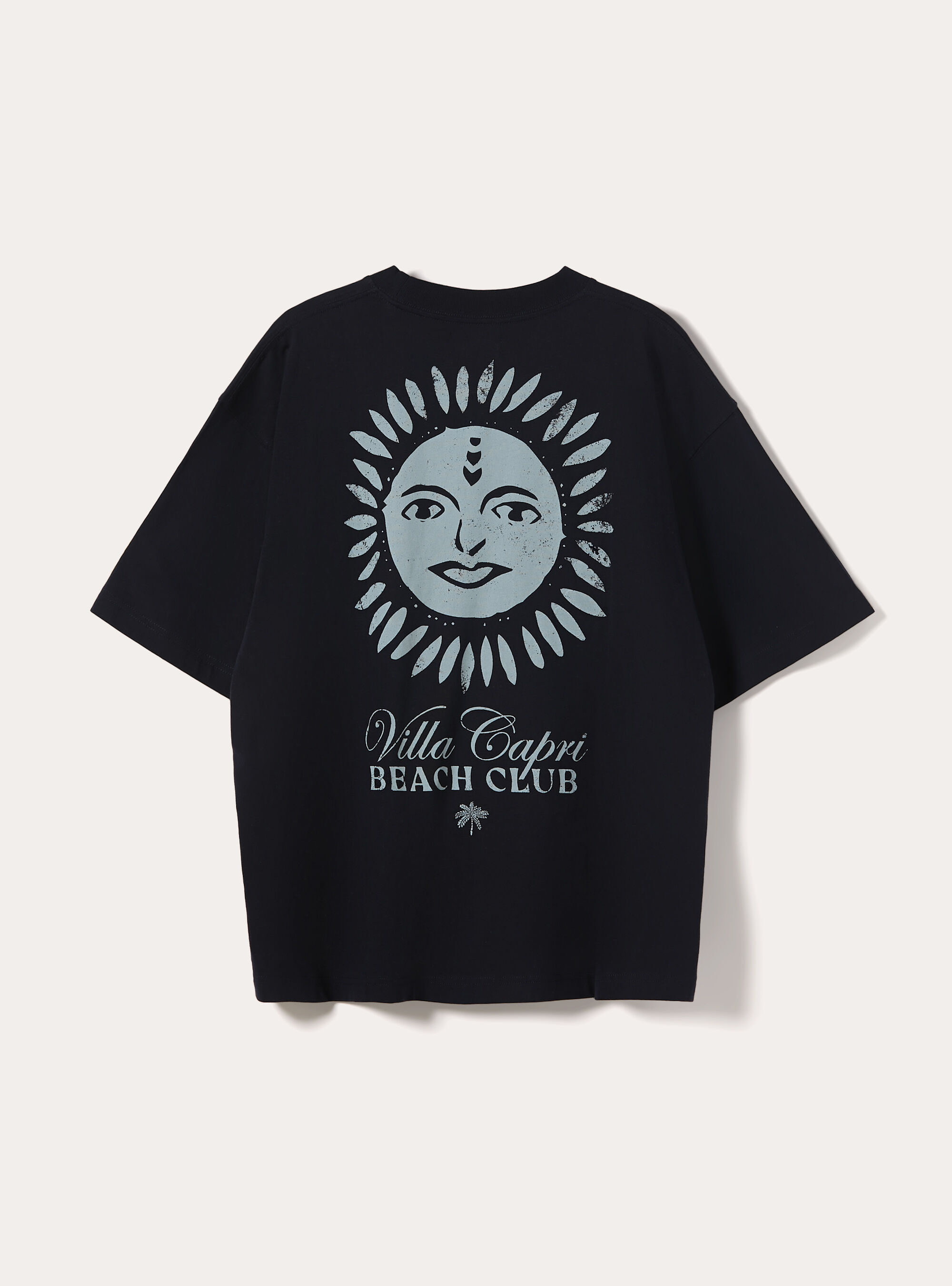T-shirt boxy fit con stampa villa capri, NA2 NAVY MEDIUM