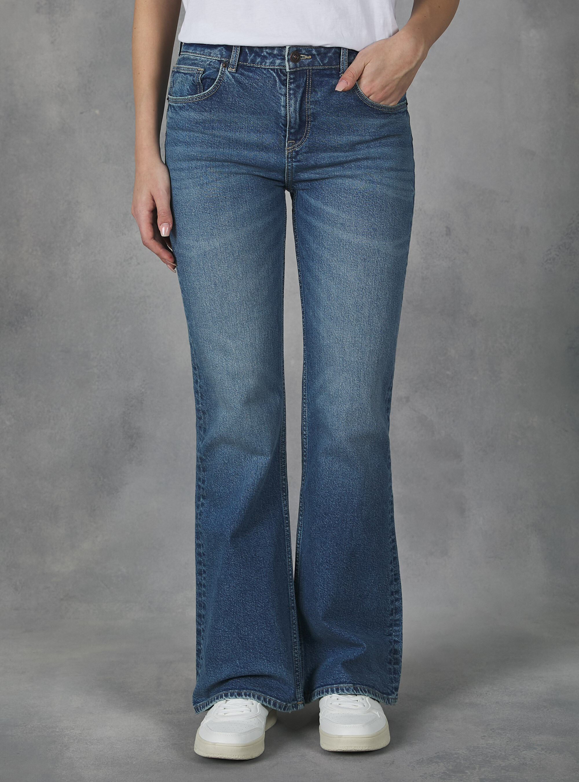 Jeans with large deals back pockets