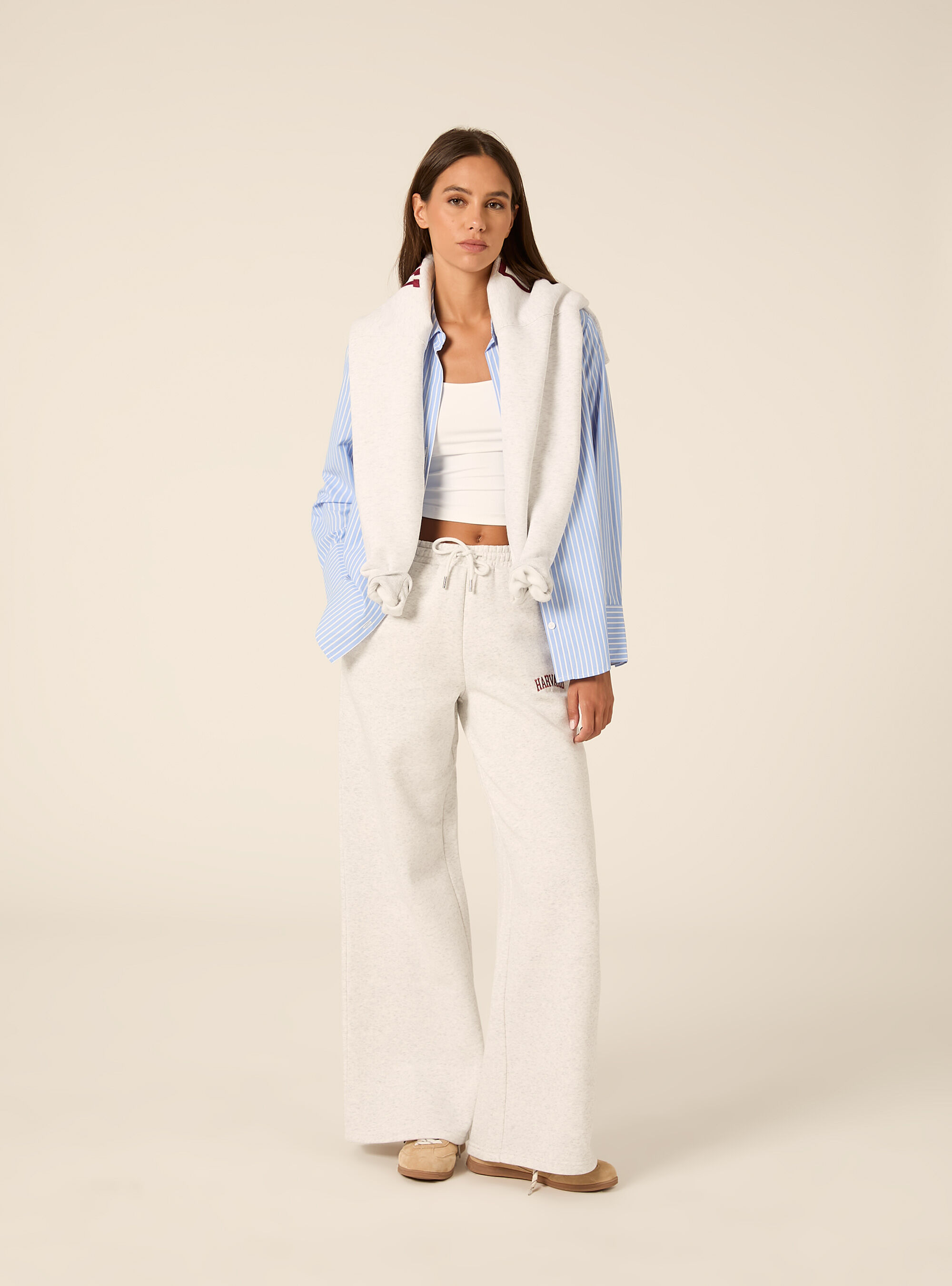 Pantaloni wide leg licenza harvard