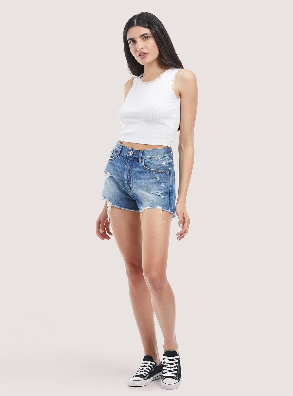 Asos Womens Shorts Short En Jean Stradivarius Denim Shorts With Rips