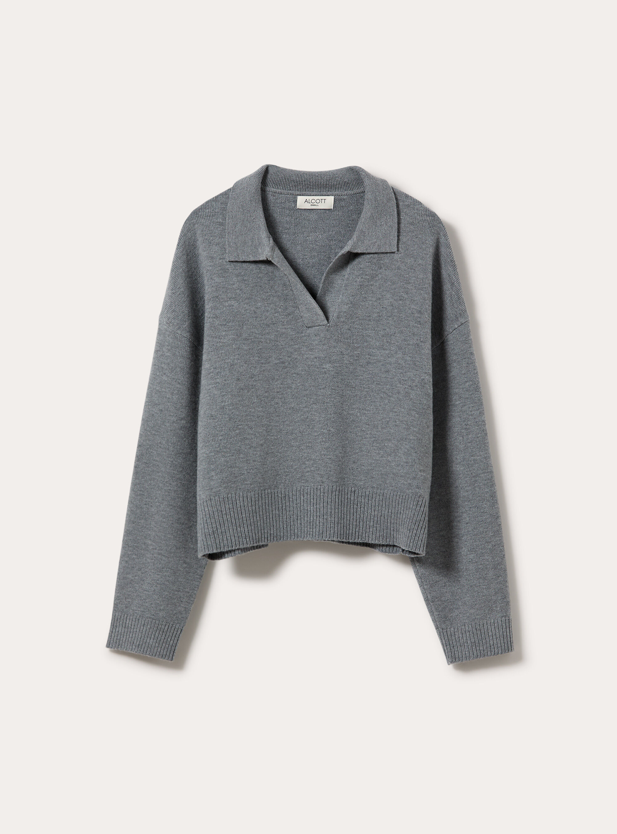 Maglia con collo a polo, MGY2 GREY MEL MEDIUM