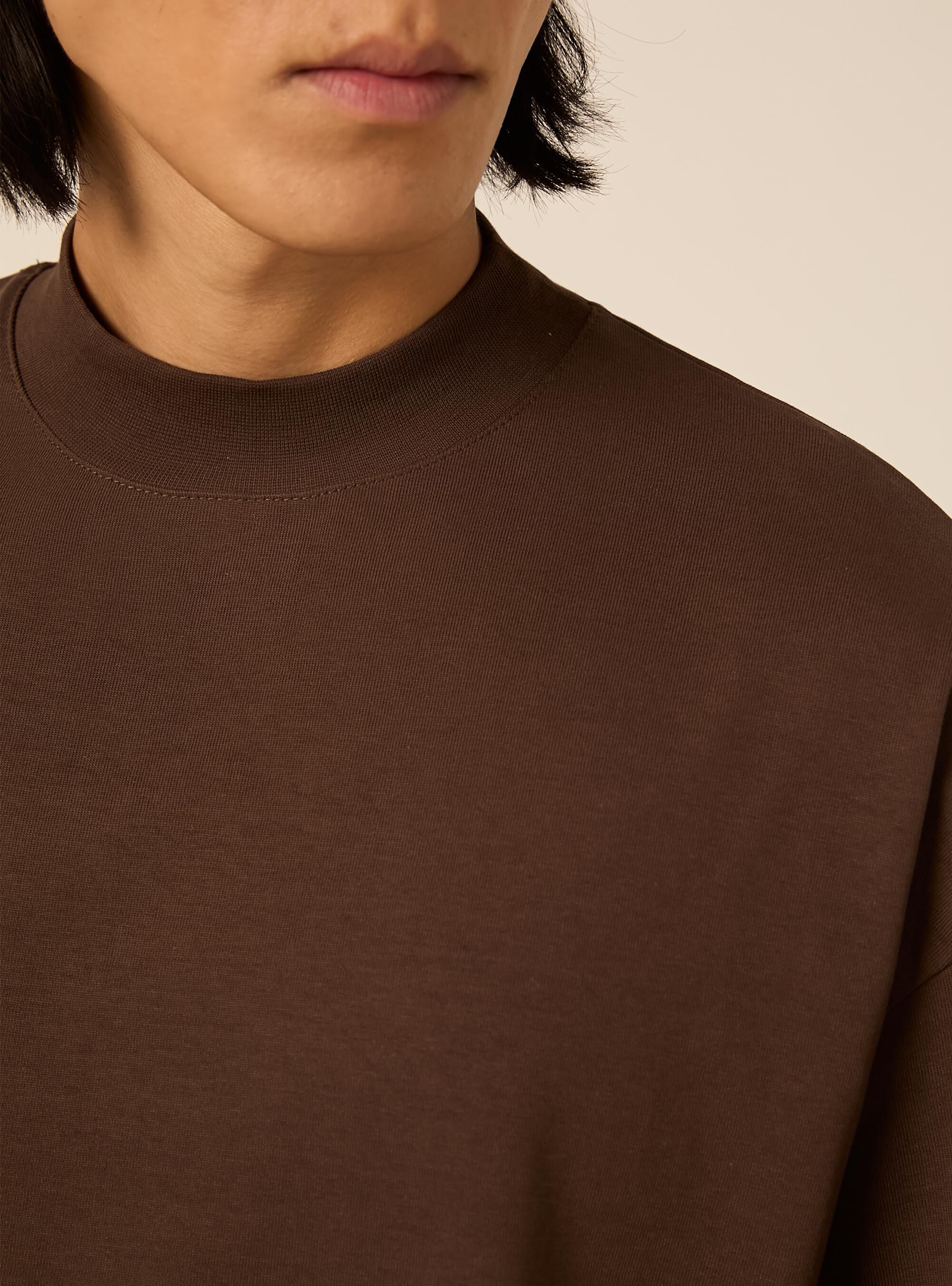 Maglietta a maniche lunghe oversize, MARRONE SCURO