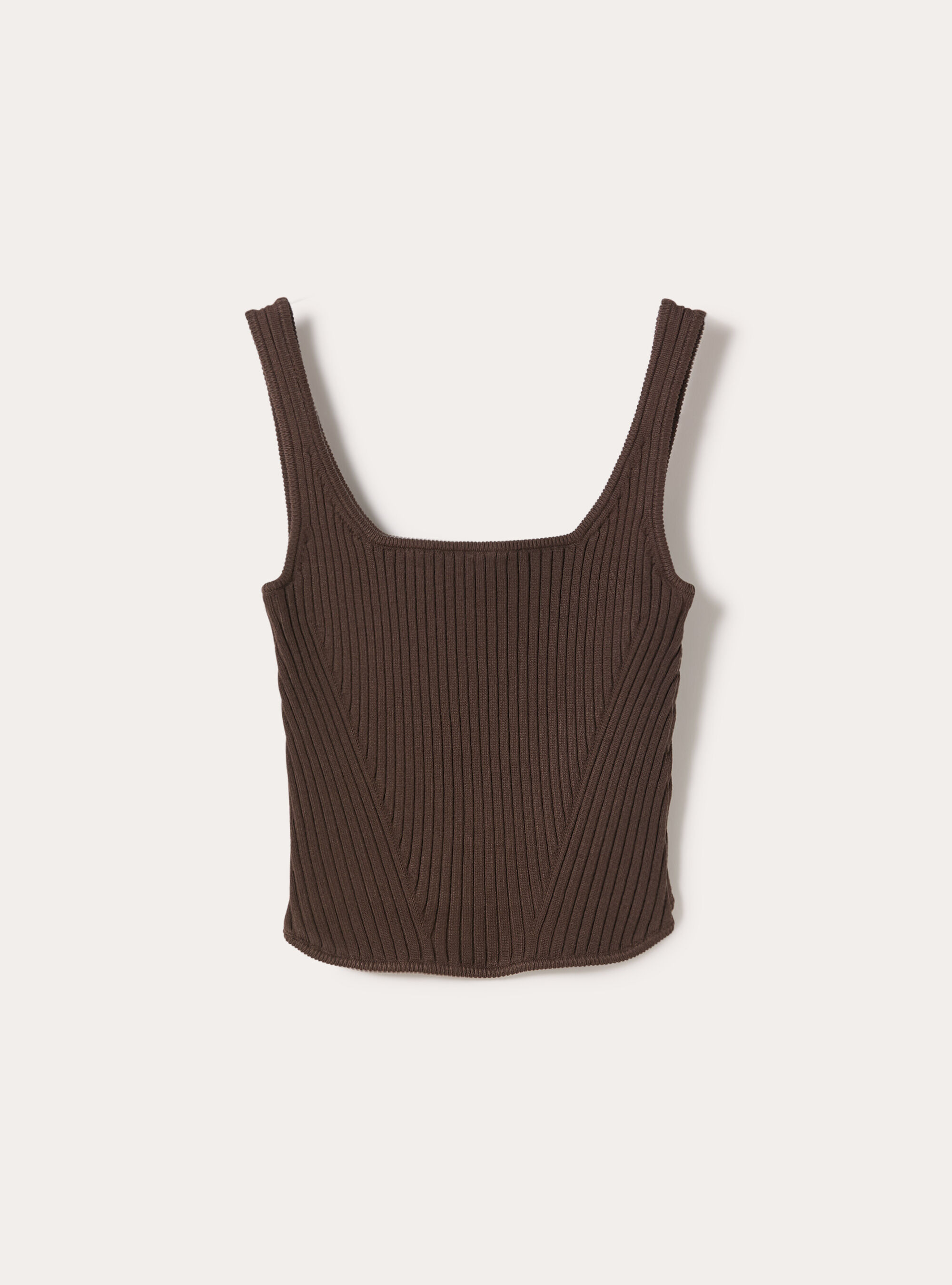 Knitted tank top, BR2 BROWN MEDIUM