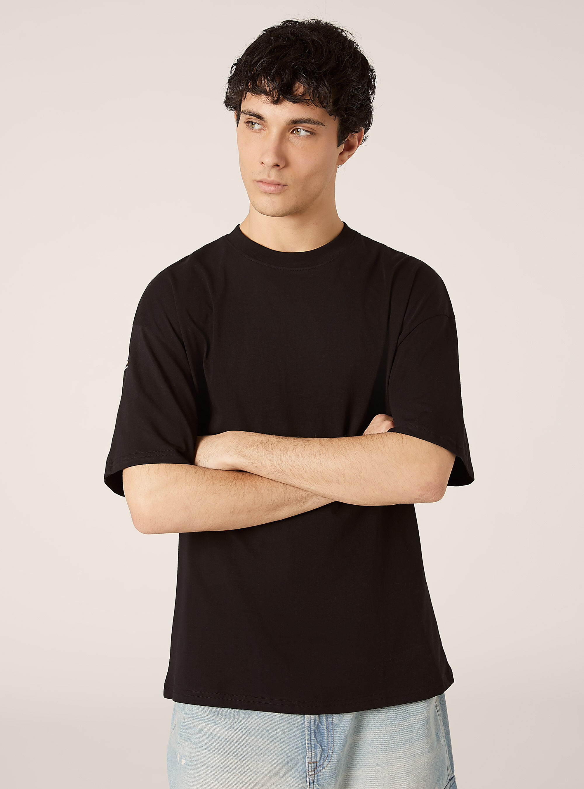 Boxy fit T-shirt with POP STATEMENT print, BK1 BLACK