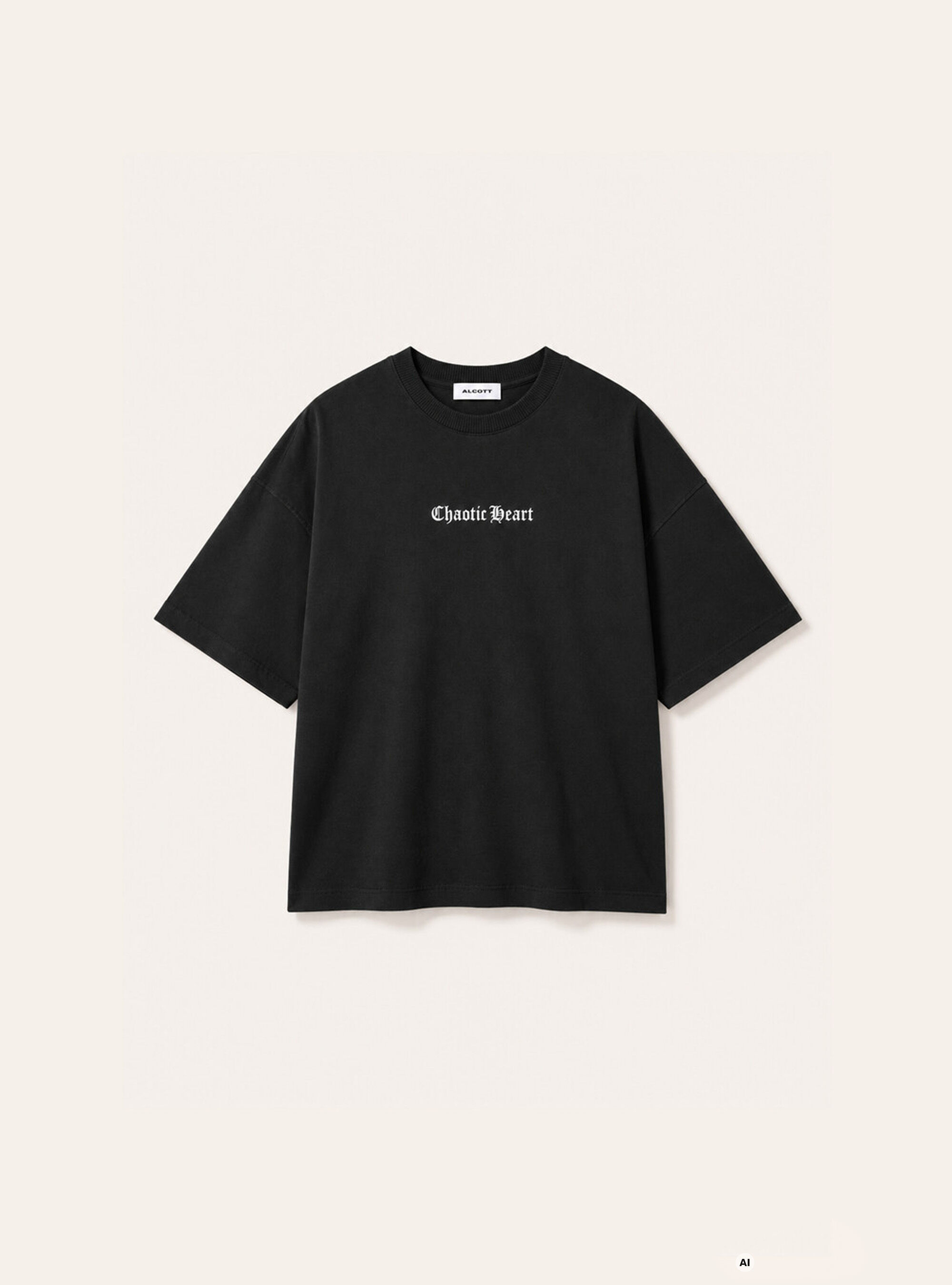 Printed Boxy Fit T-Shirt, BK1 BLACK