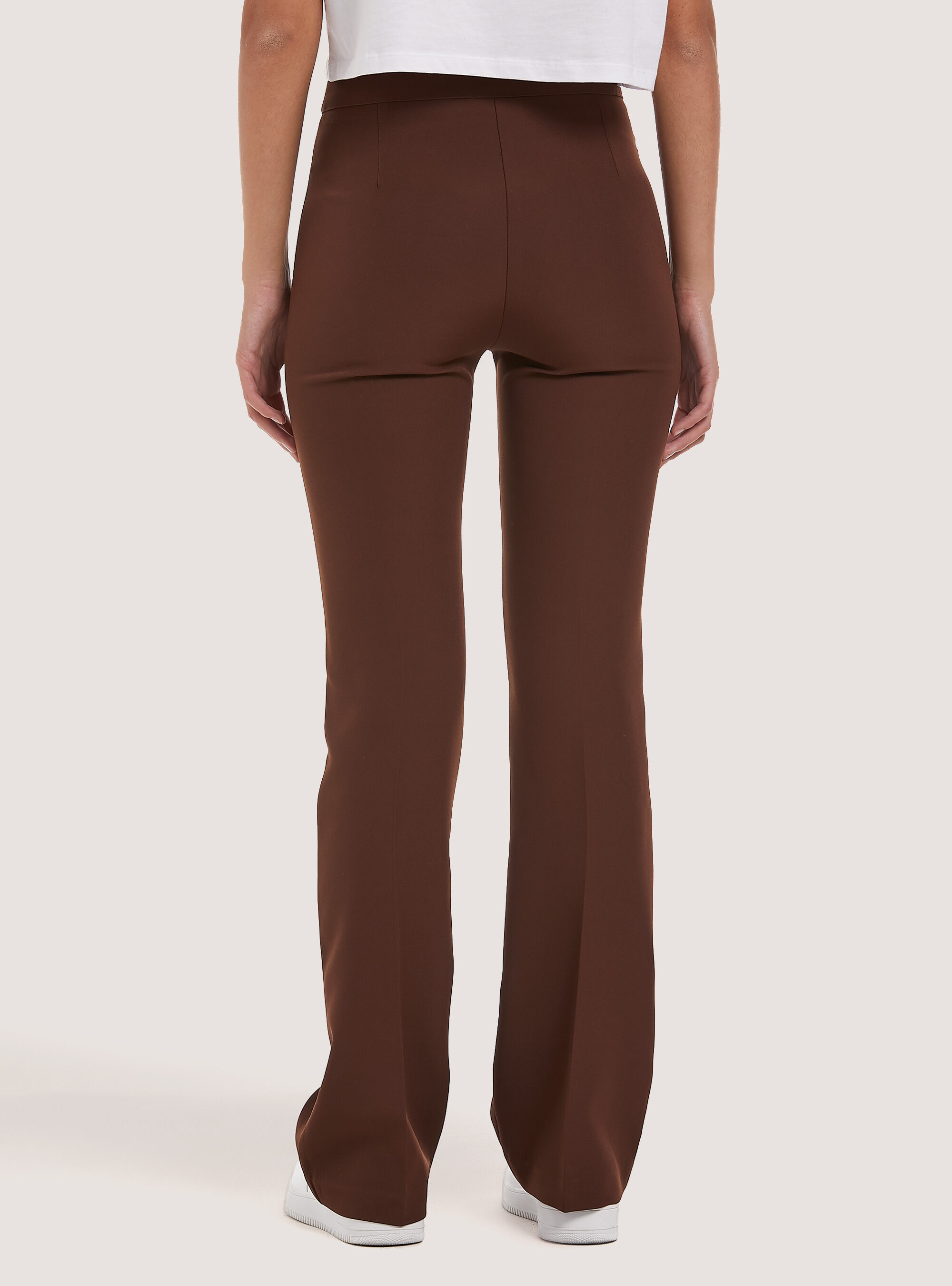 Pantaloni flare Made in Italy, BR1 BROWN DARK