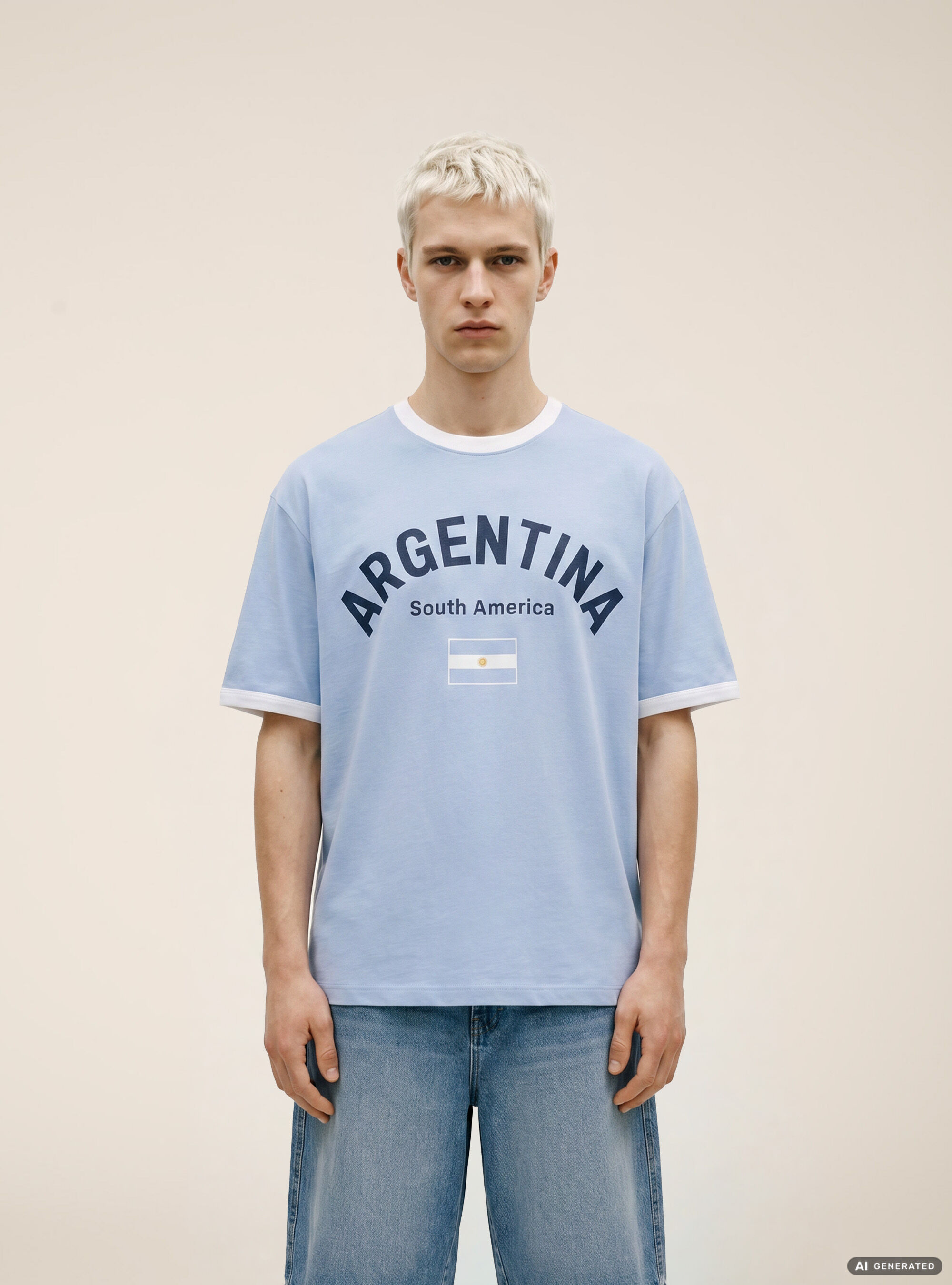 Camiseta Ringer Regular Fit con Gr&aacute;fico Deportivo de Naciones