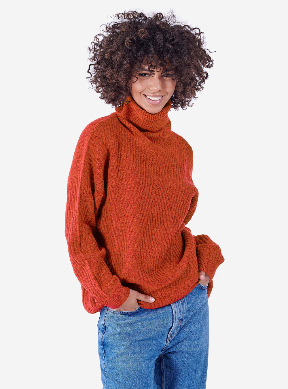 Oversized high neck pullover