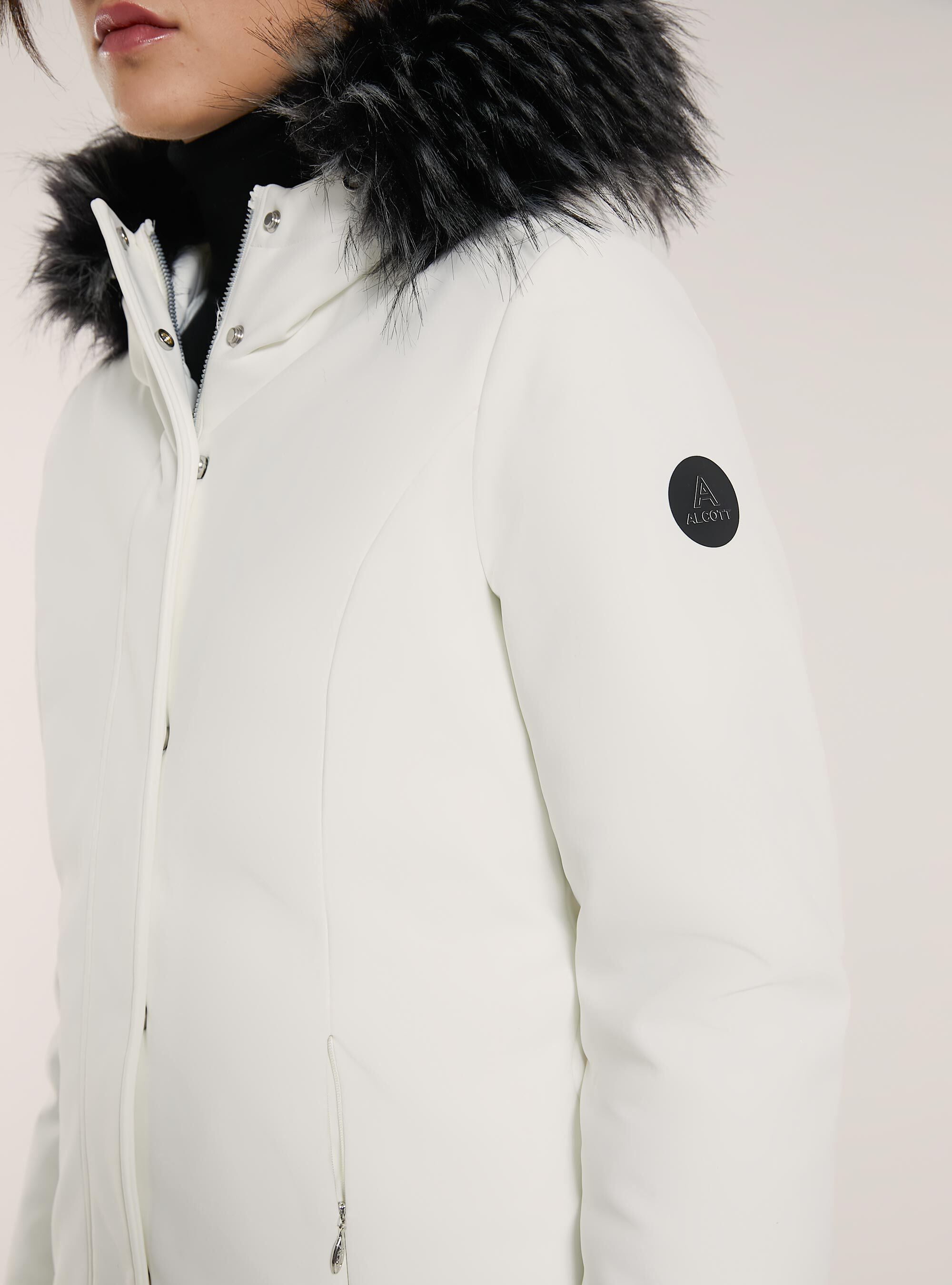 Giubbotto tecnico con cappuccio con pelliccia, WH2 WHITE