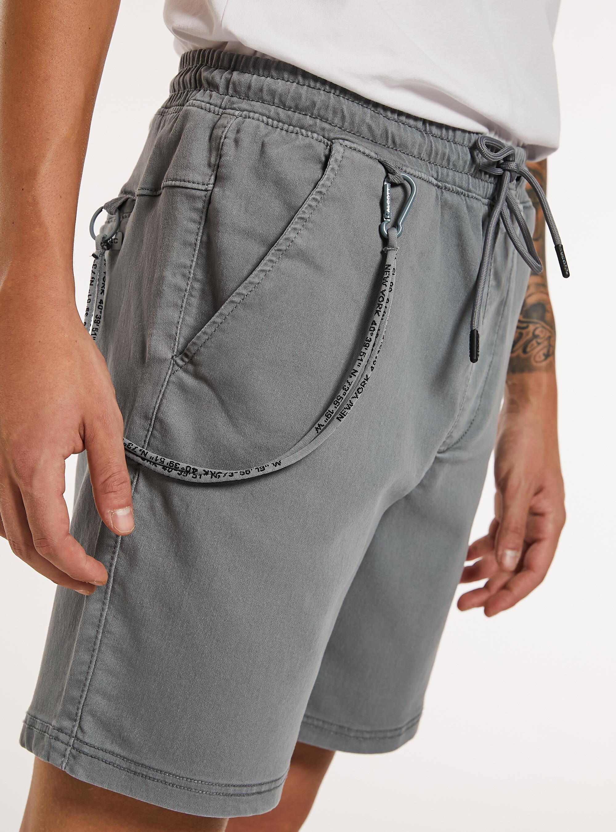 Cotton jogger bermuda shorts, BL2 BLUE MEDIUM