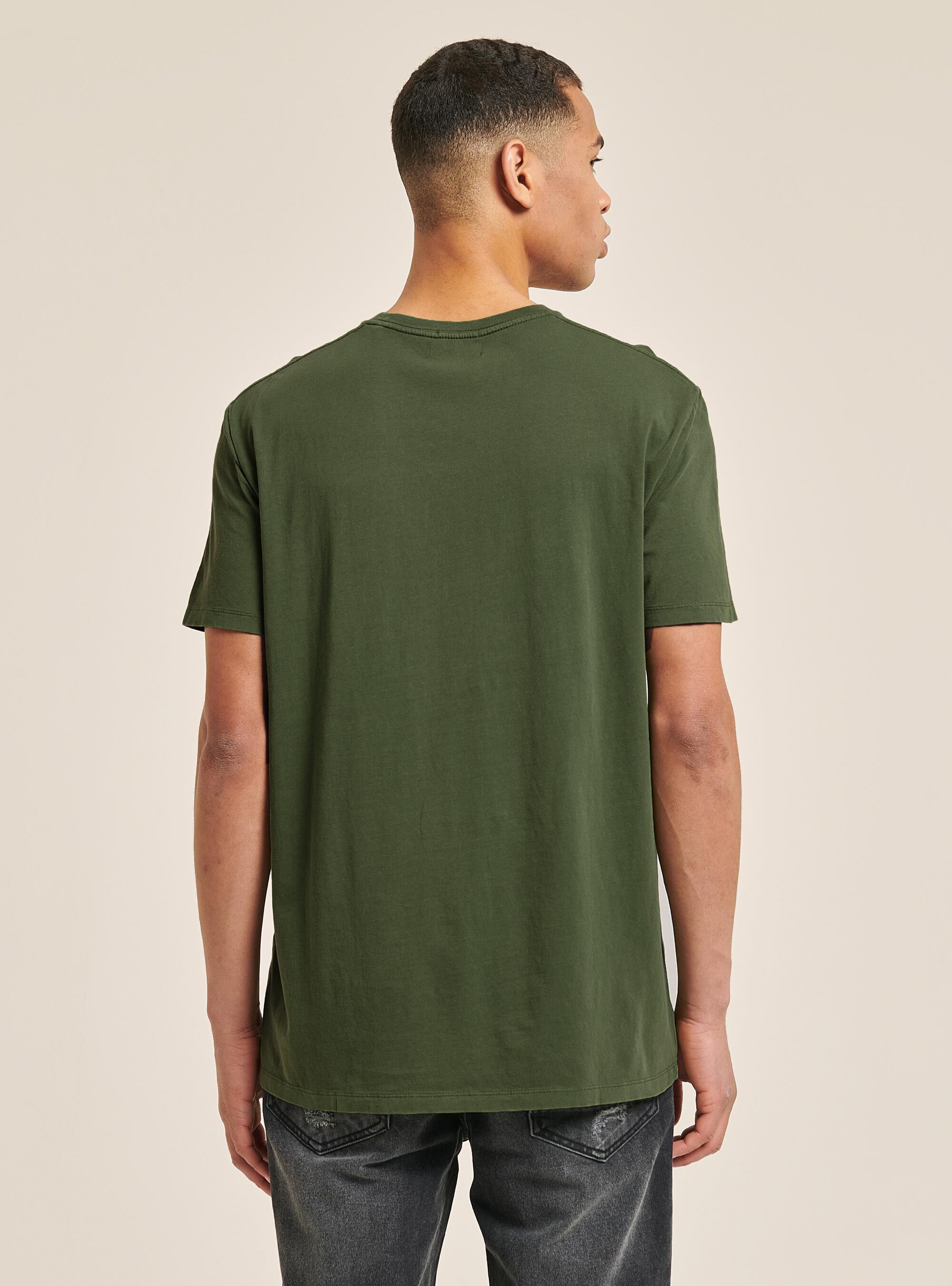 Basic cotton T-shirt with pocket, C5587 KAKY