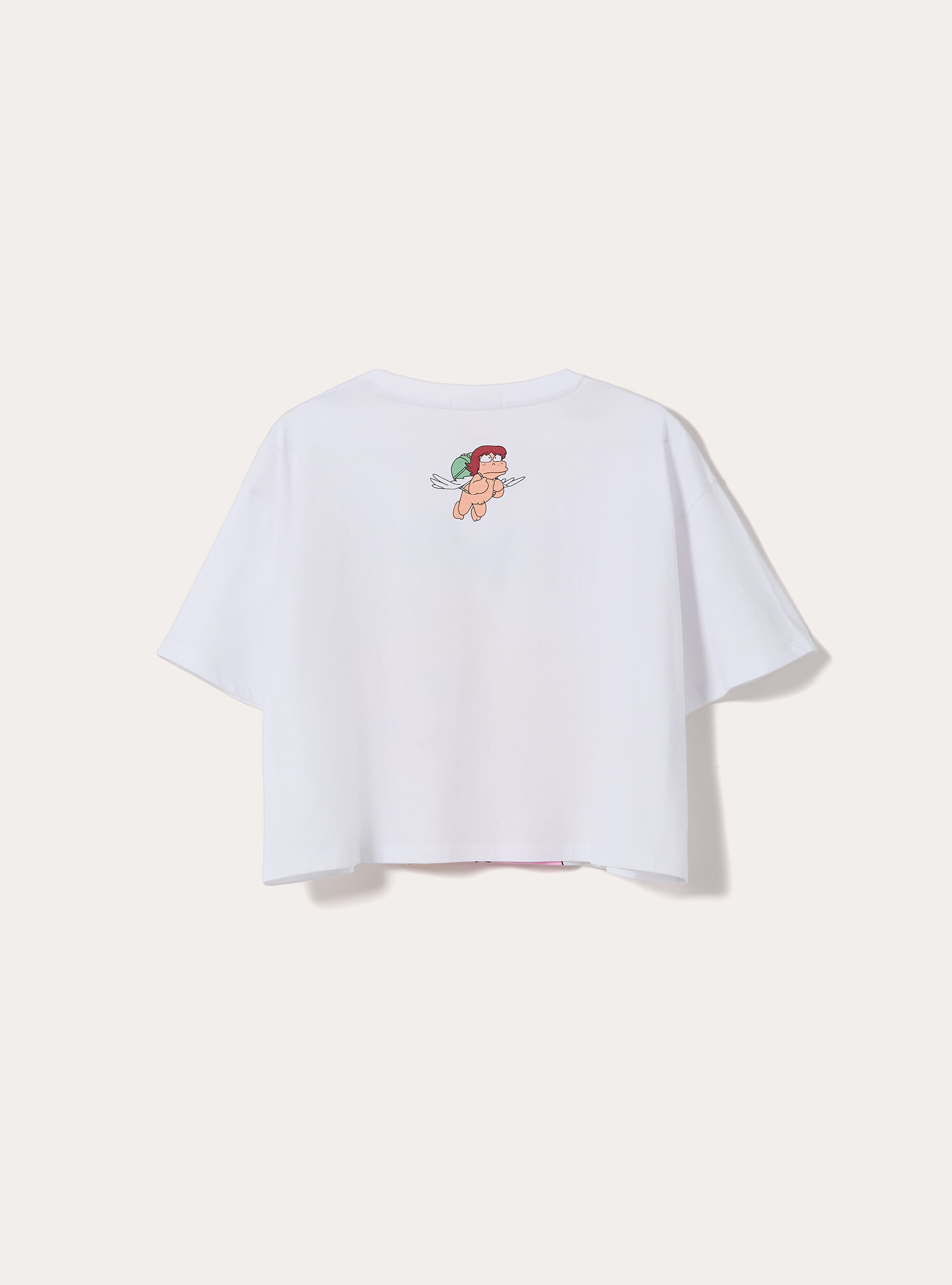 T-shirt pollon licenza crop fit, WH3 WHITE