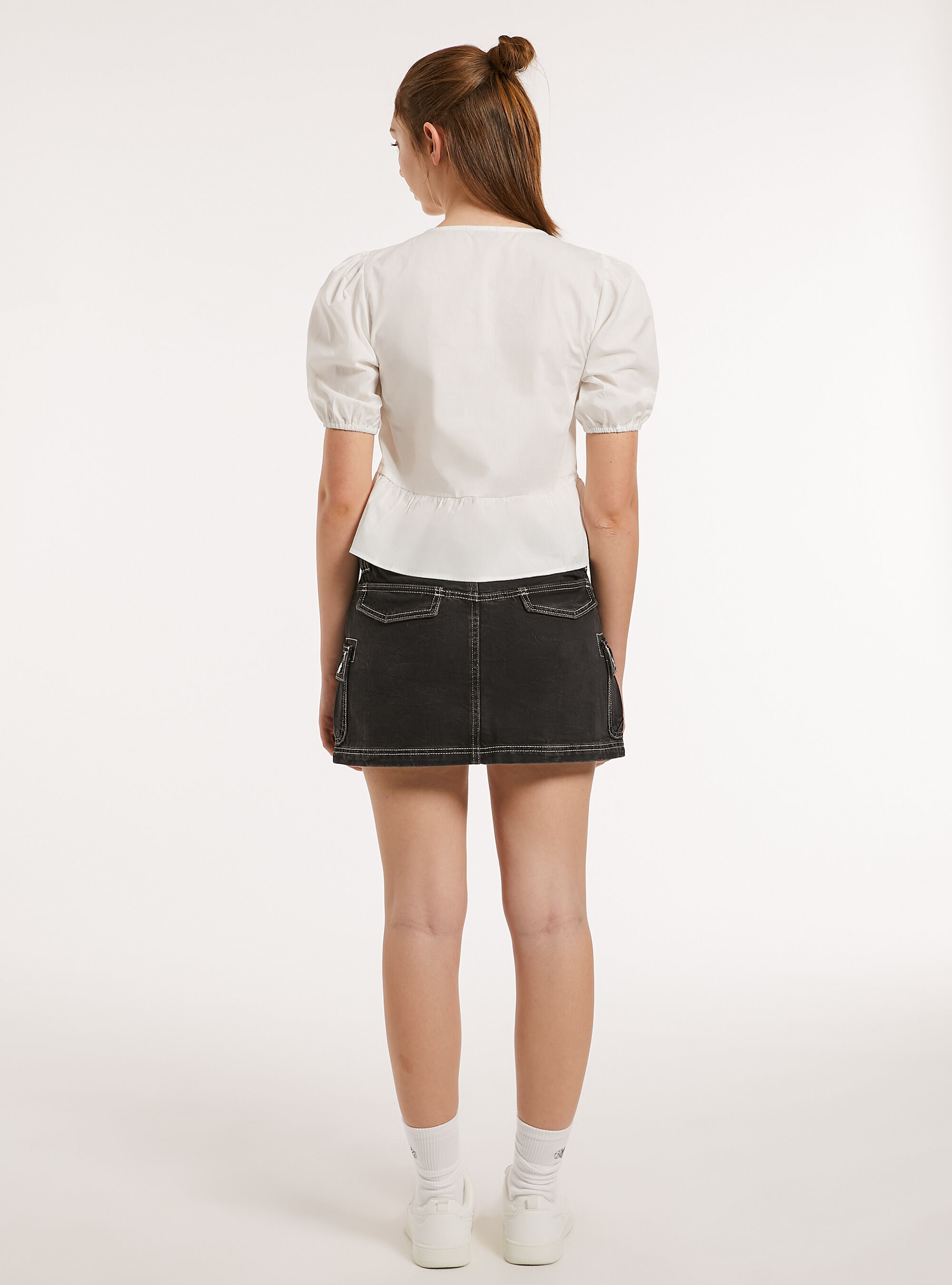 Blouse with bows, WH3 WHITE