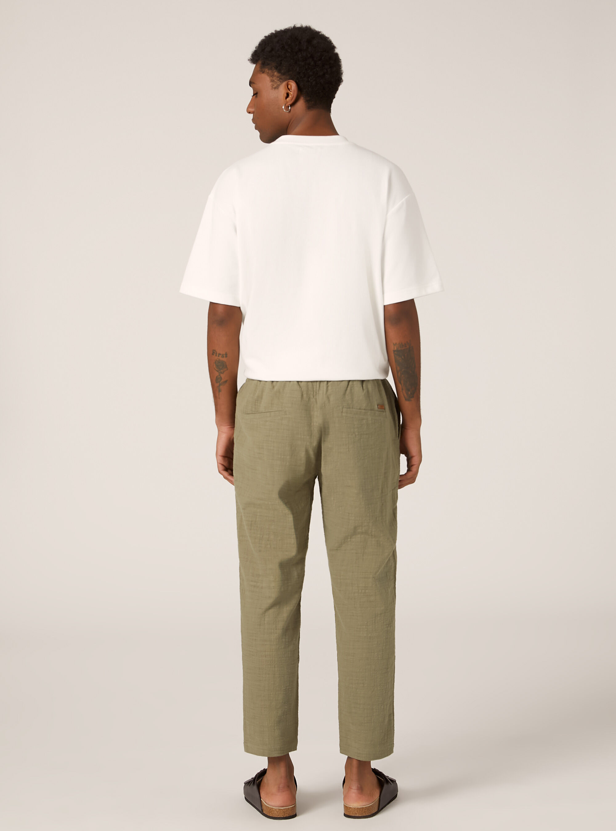 Pantal&oacute;n de algod&oacute;n con cord&oacute;n en la cintura, KY2 KAKY MEDIUM