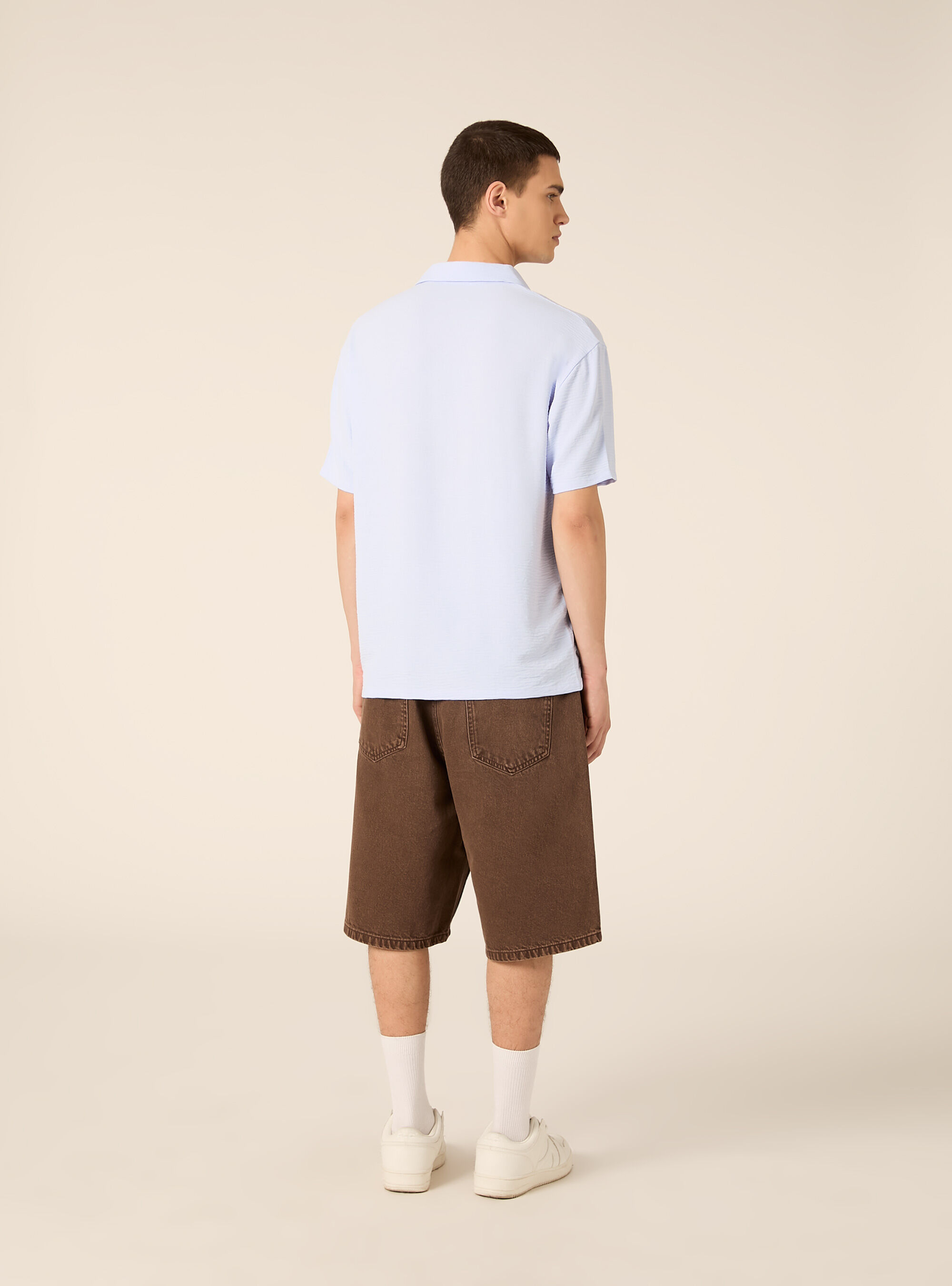 Polo basica in crepe, AZ1 AZURE DARK