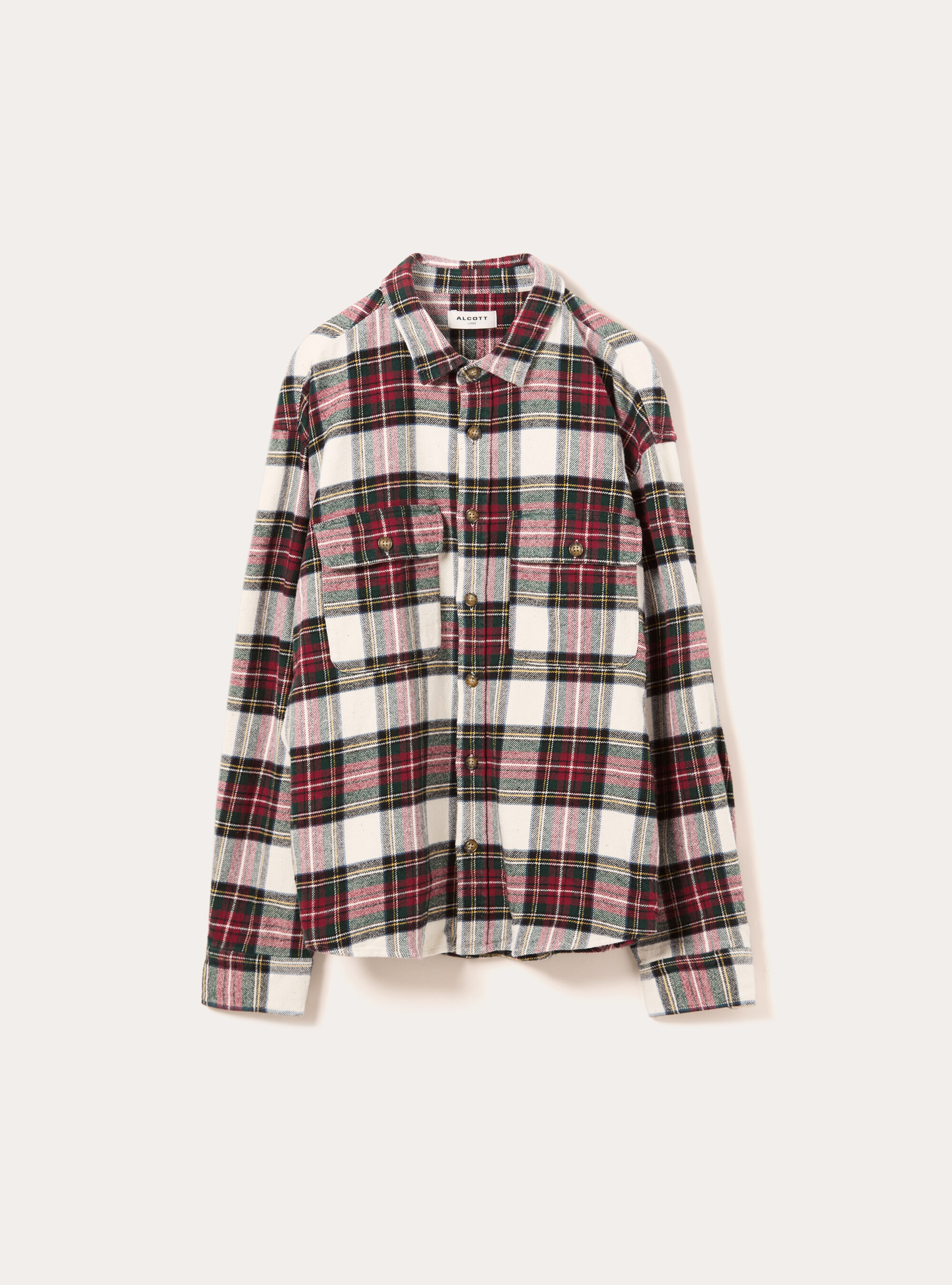 Karierte Hemdjacke aus Flanell, WH1 OFF WHITE