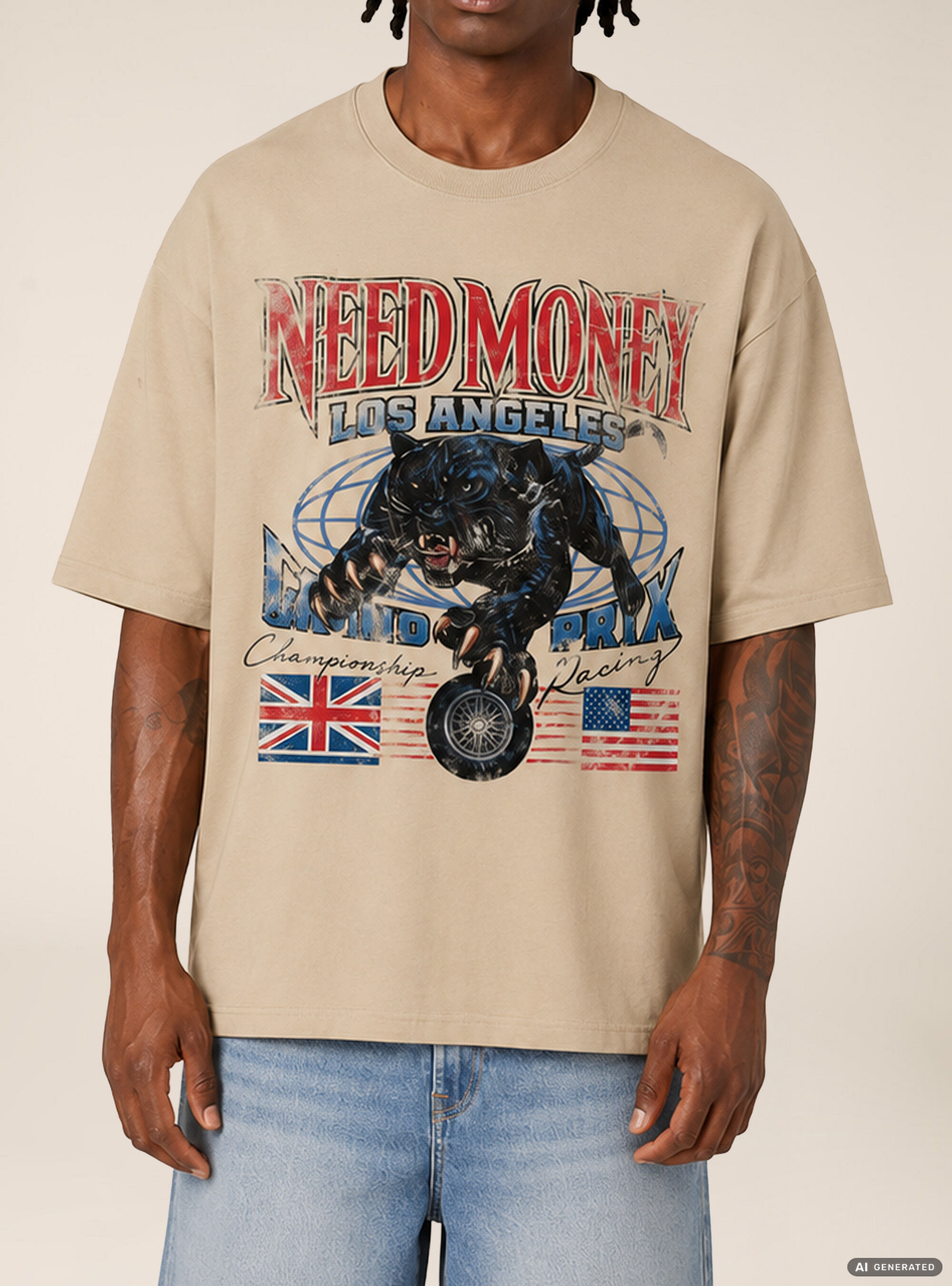 T-shirt  stampa need money los angeles