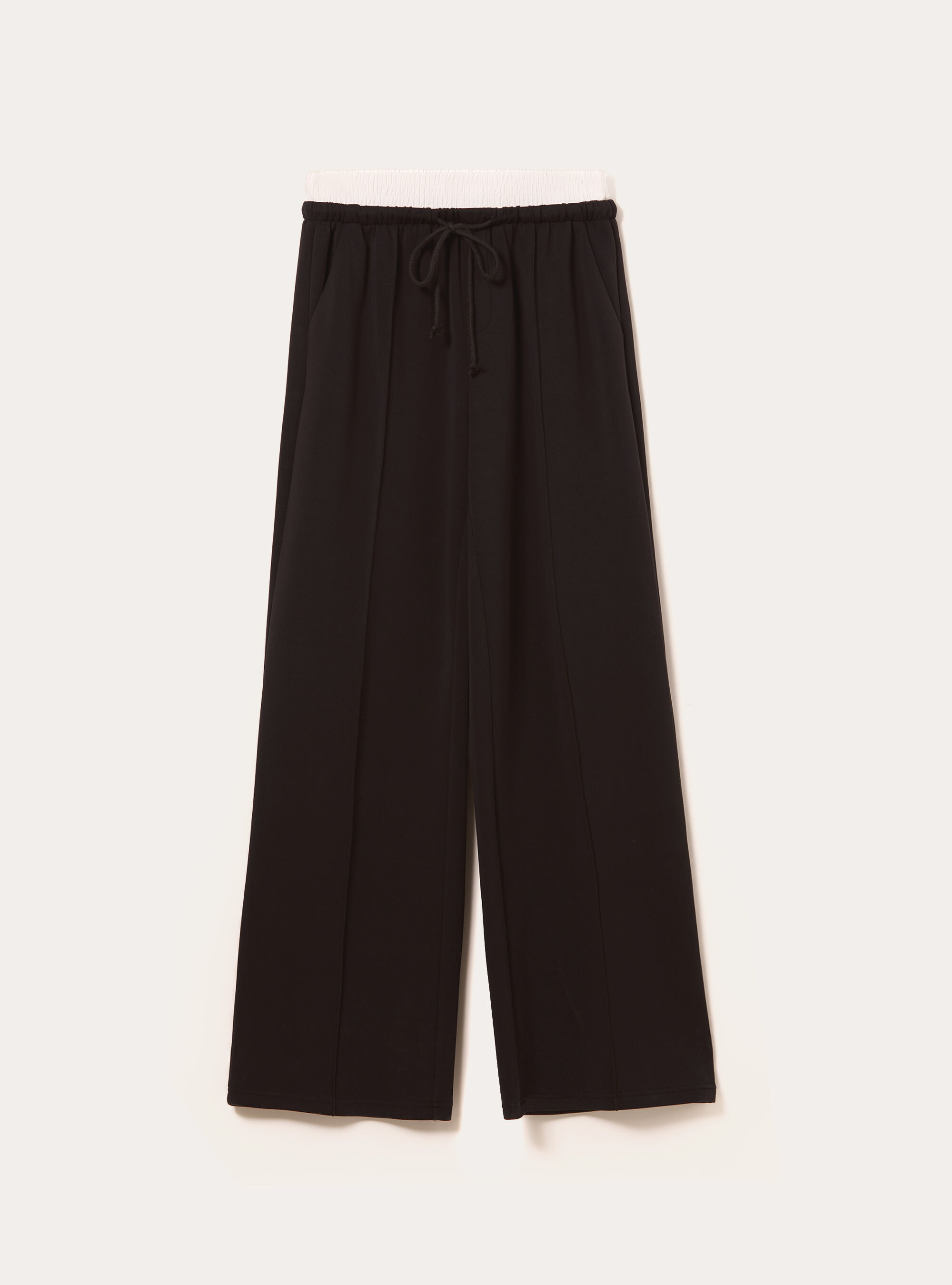 Pantalones jogger con cintura combinada, BK1 BLACK