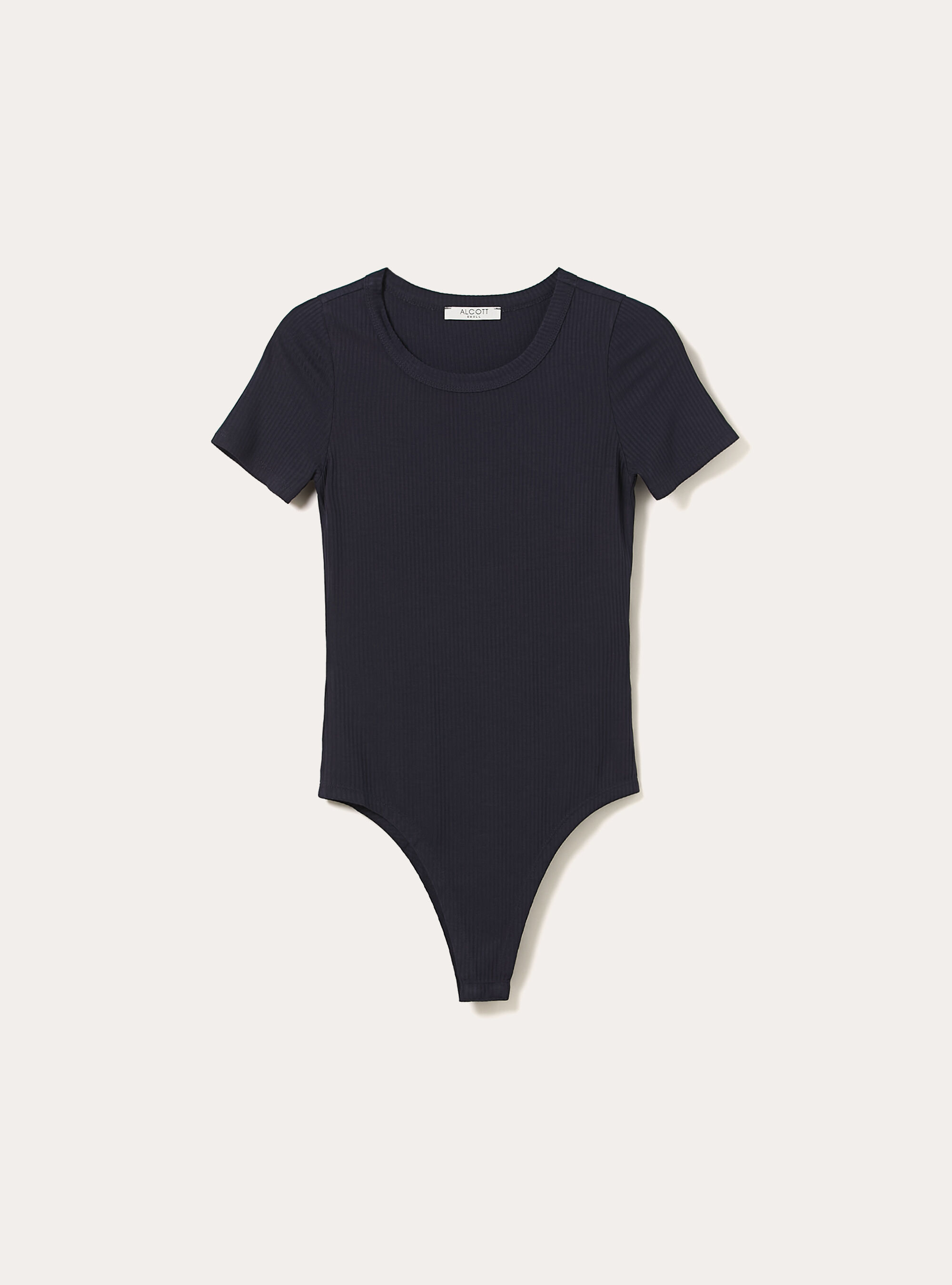 Body a coste maniche corte, NA2 NAVY MEDIUM