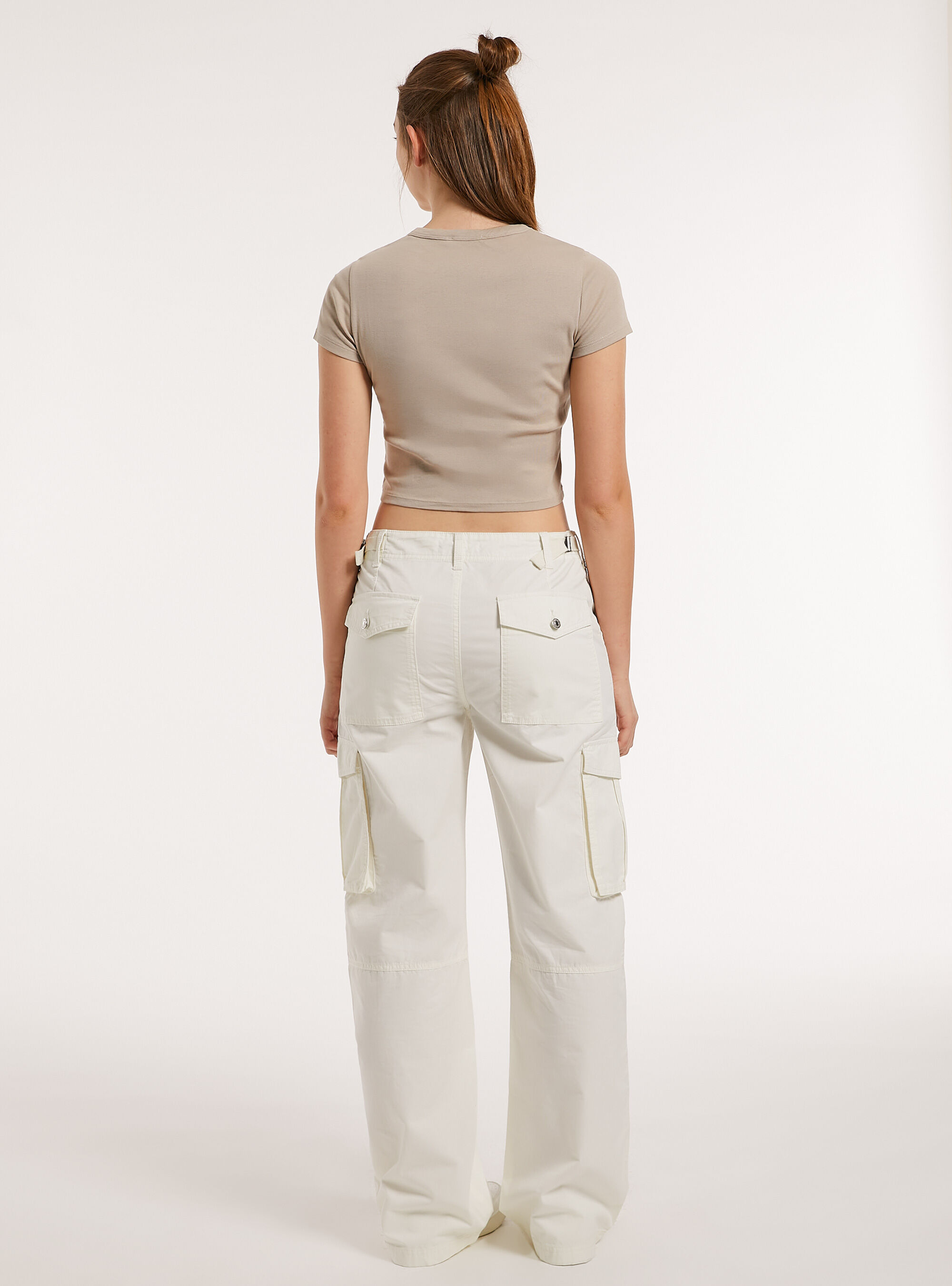 Cropped t-shirt with print, BG3 BEIGE LIGHT