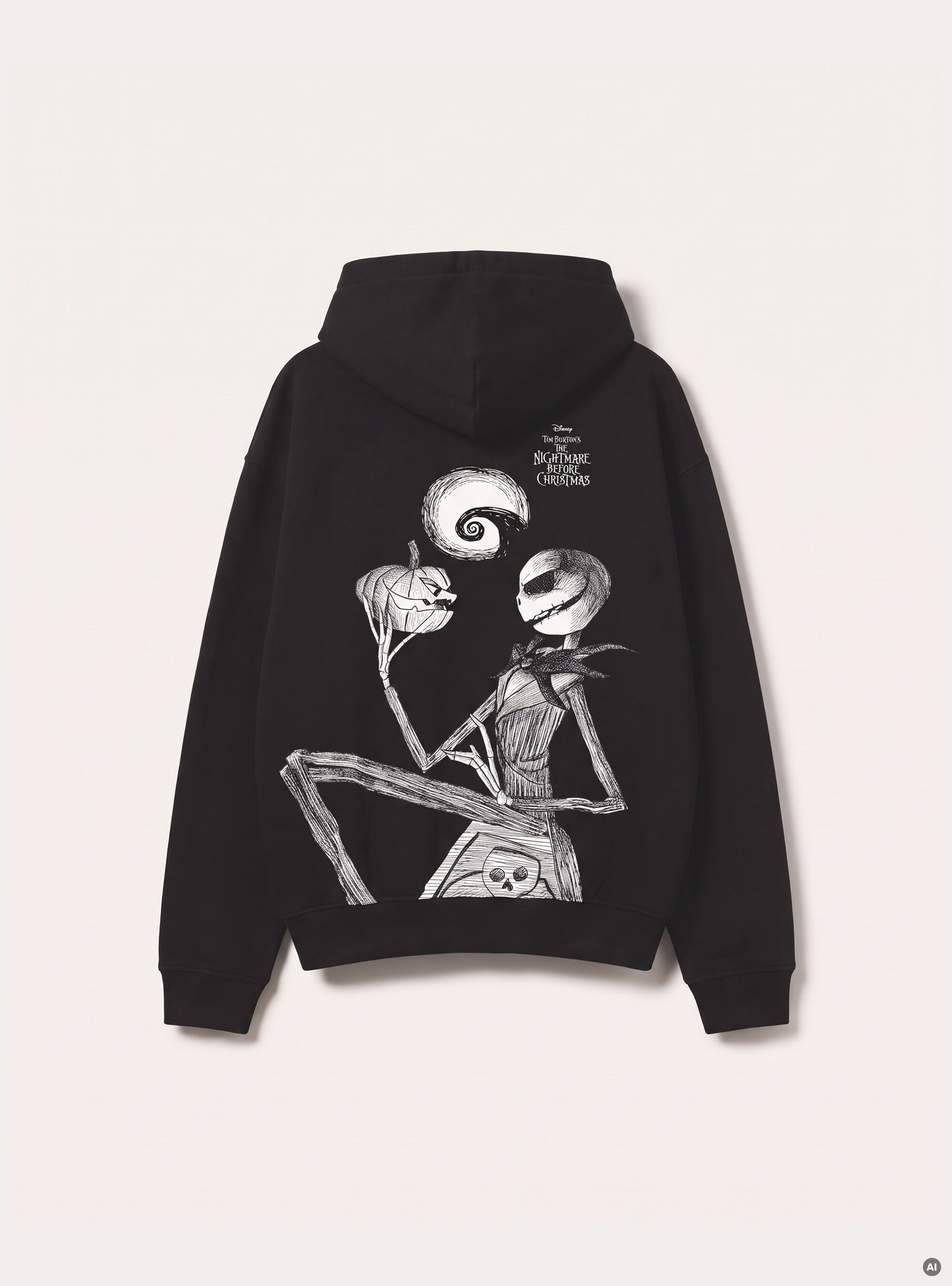 Sudadera con capucha y cremallera con estampado Nightmare Before Christmas / Alcott