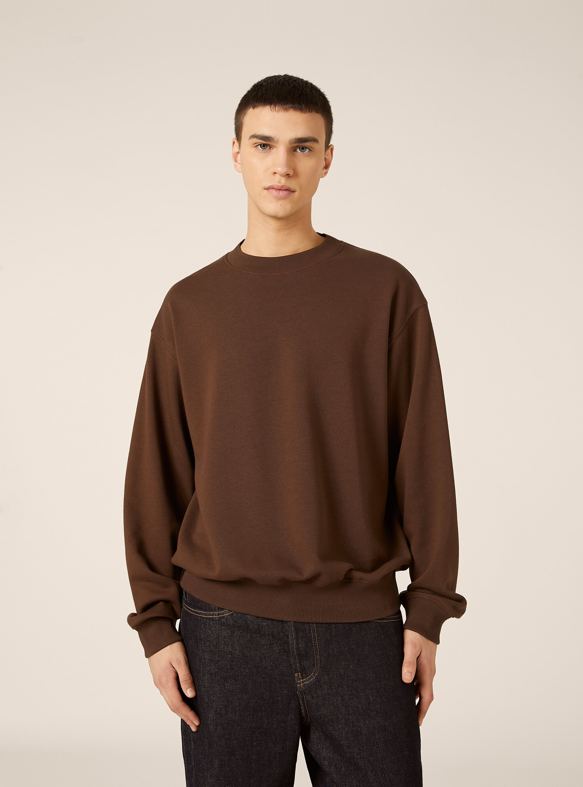 Boxy fit crew neck sweatshirt