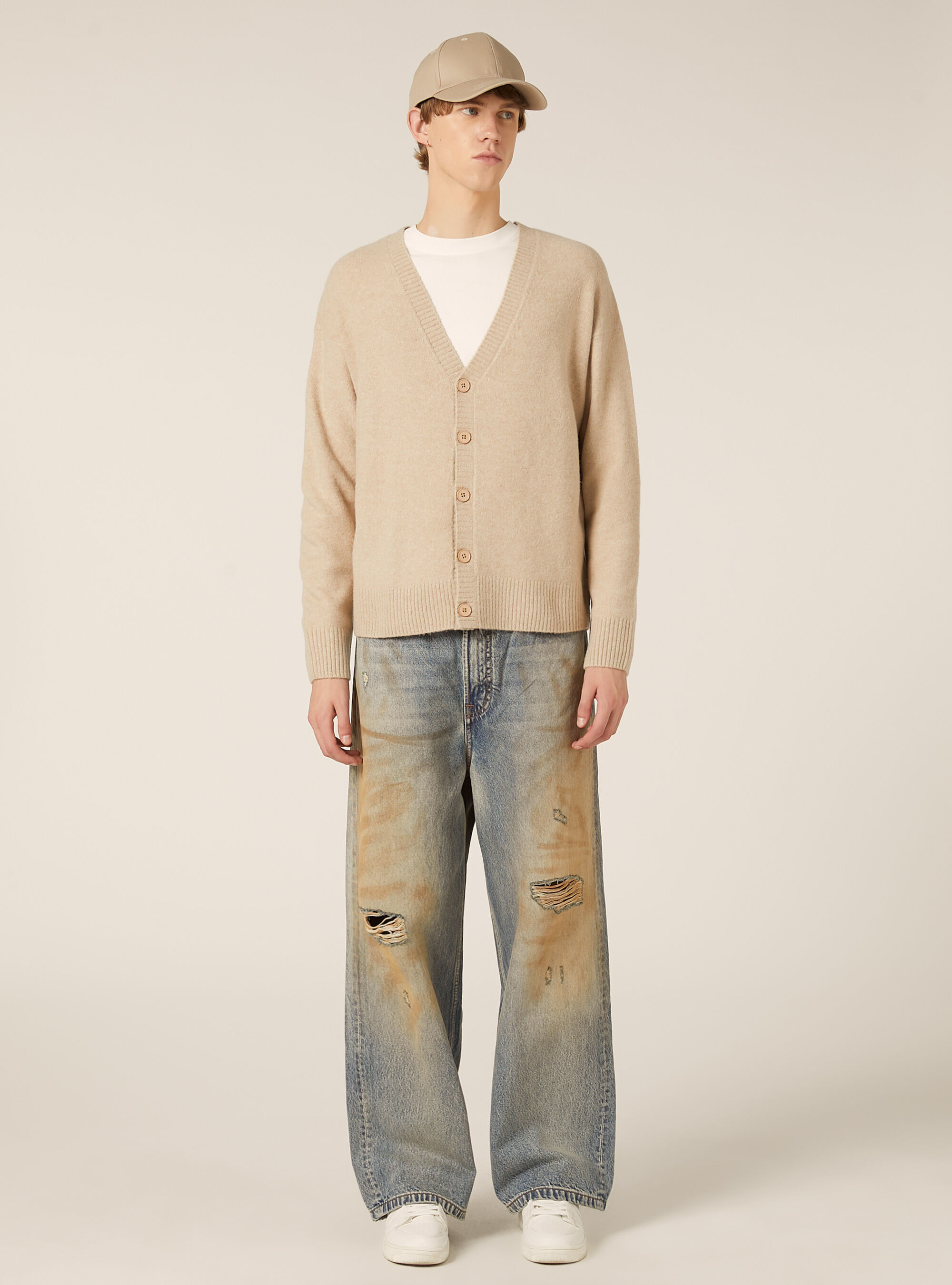 Boxy Fit Cardigan aus Wollmischung