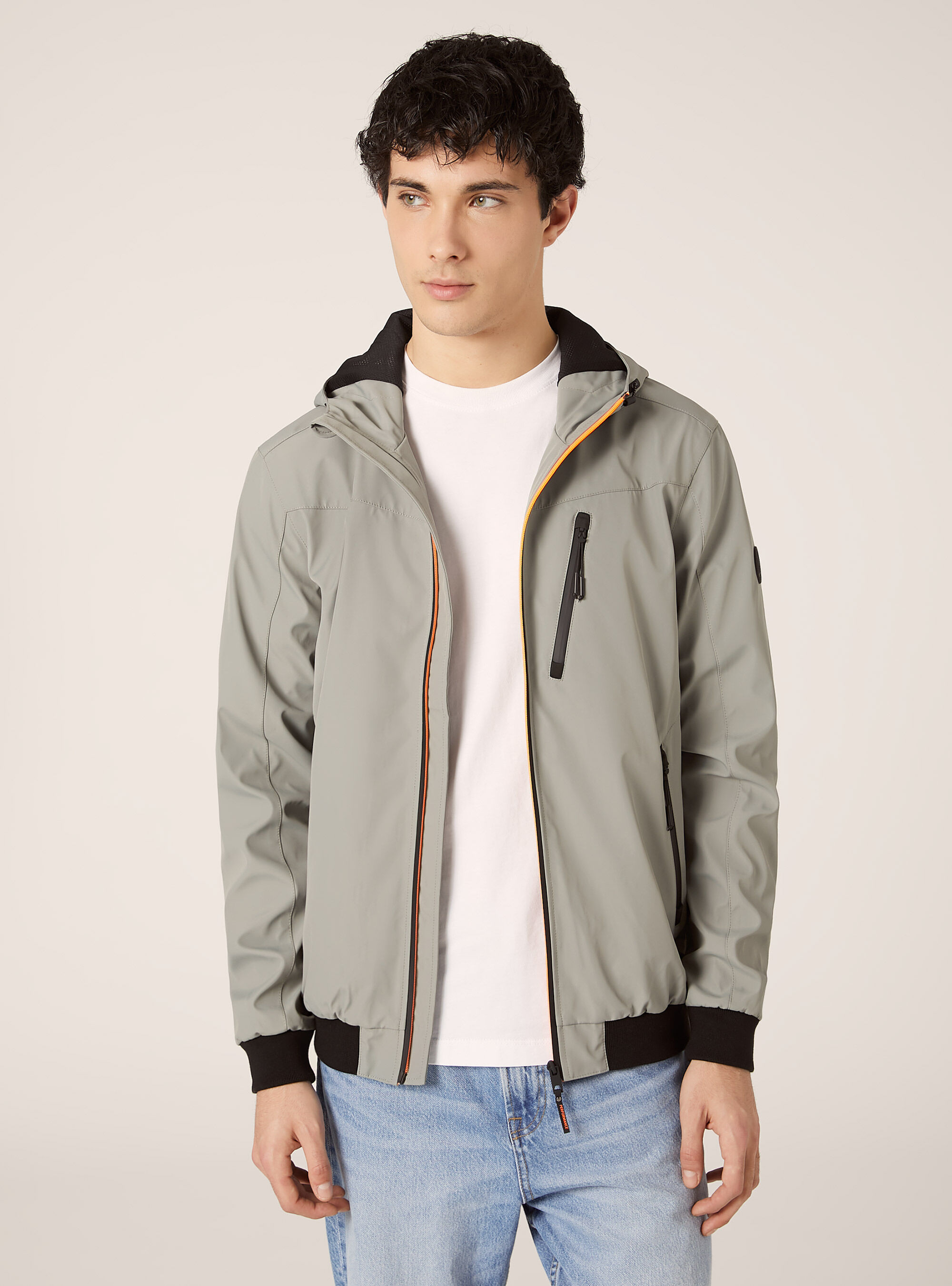 Windproof hooded bomber jacket, SG3 SAGE LIGHT