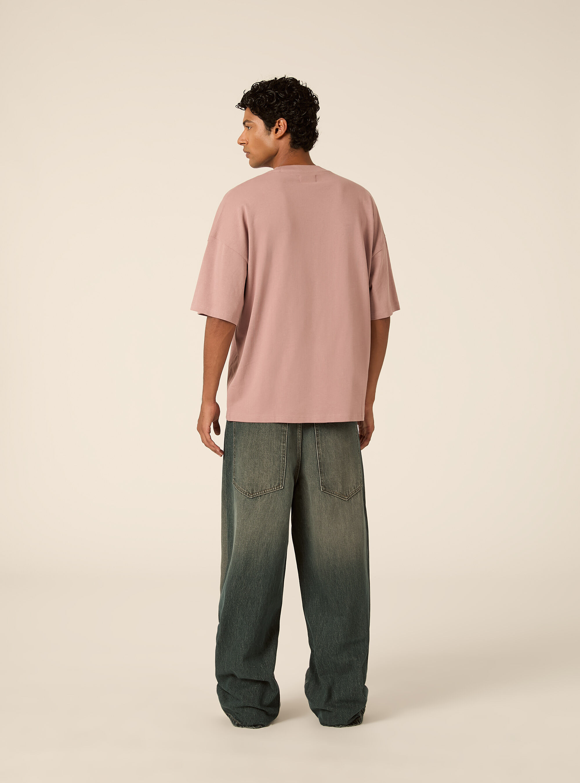 T-shirt coupe boxy &agrave; manches courtes et &eacute;paules tombantes, PK2 PINK MEDIUM