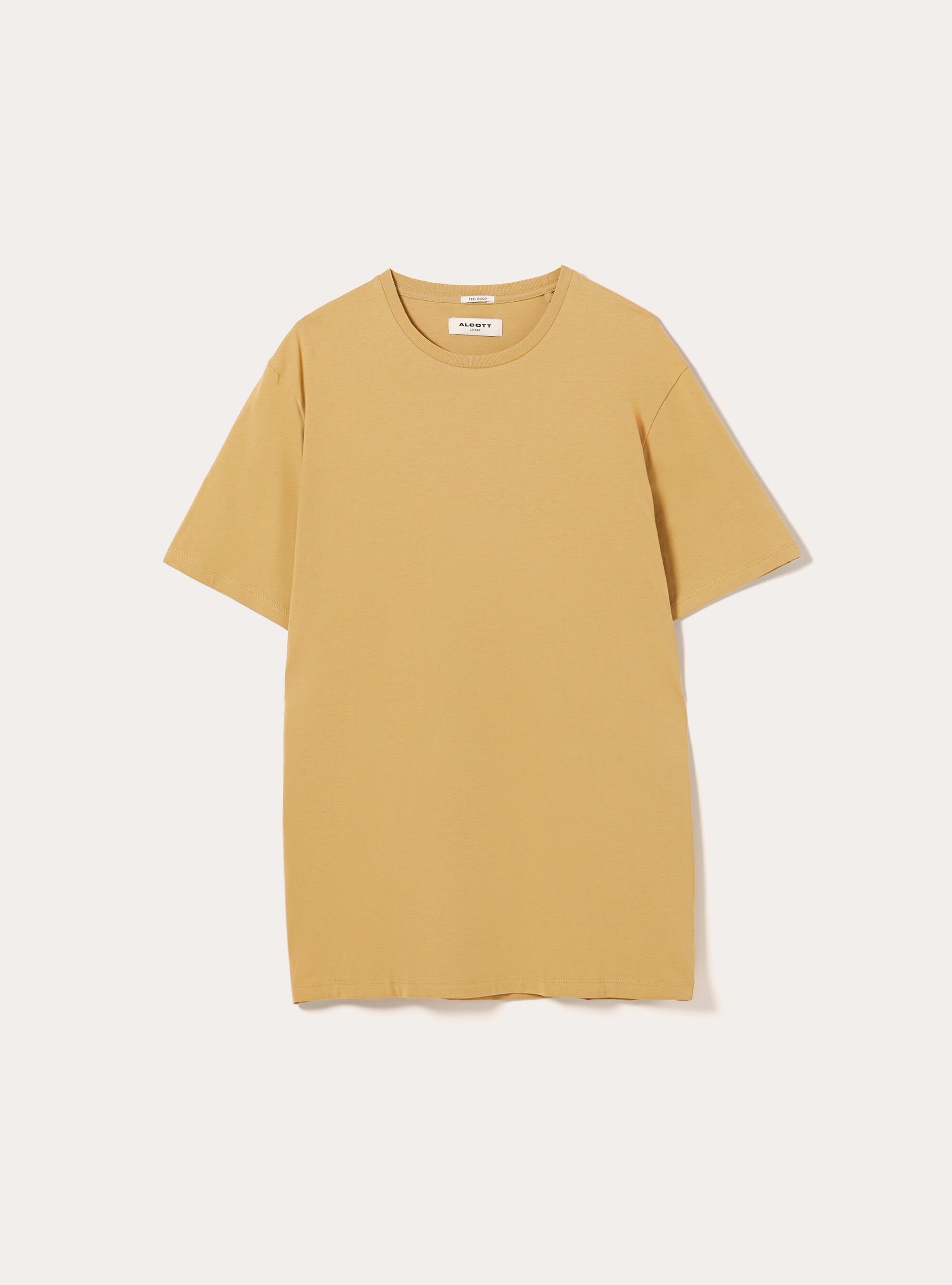 Camiseta de algod&oacute;n con cuello redondo, SE2 SENAPE MEDIUM