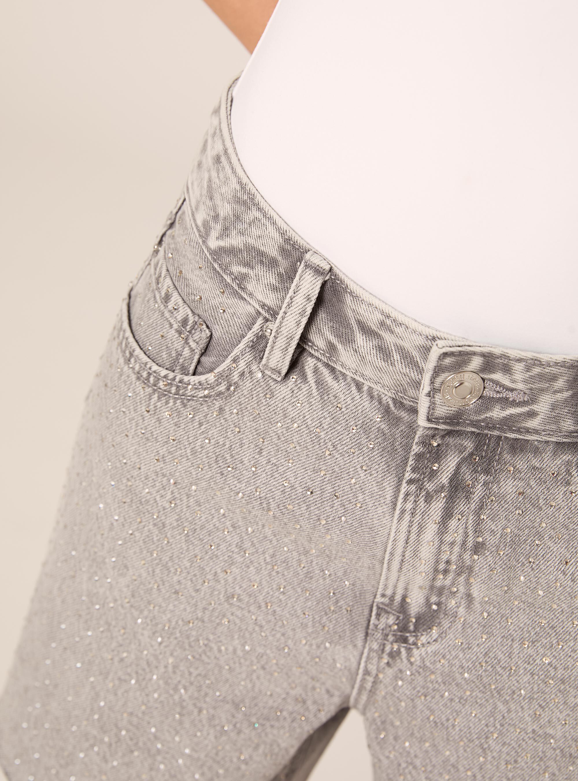 Bermuda con strass, D00G GREY