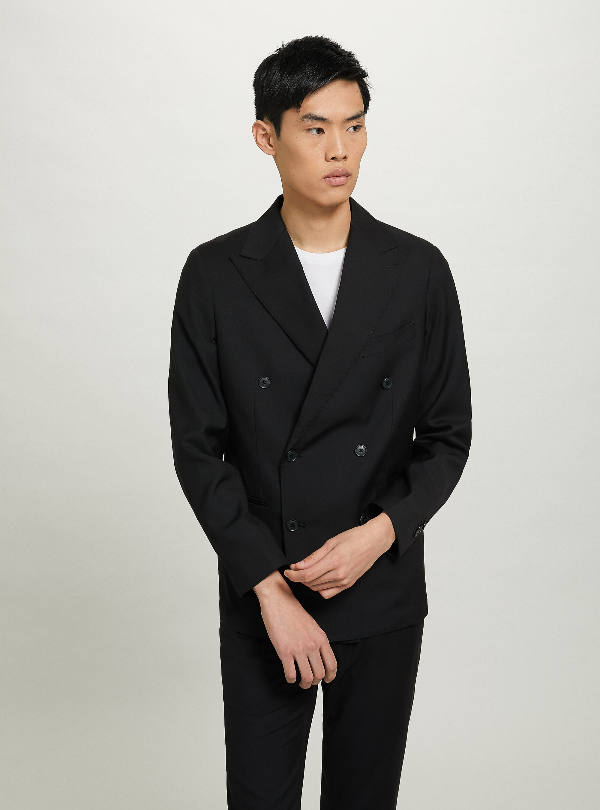 Black double breasted jacket online