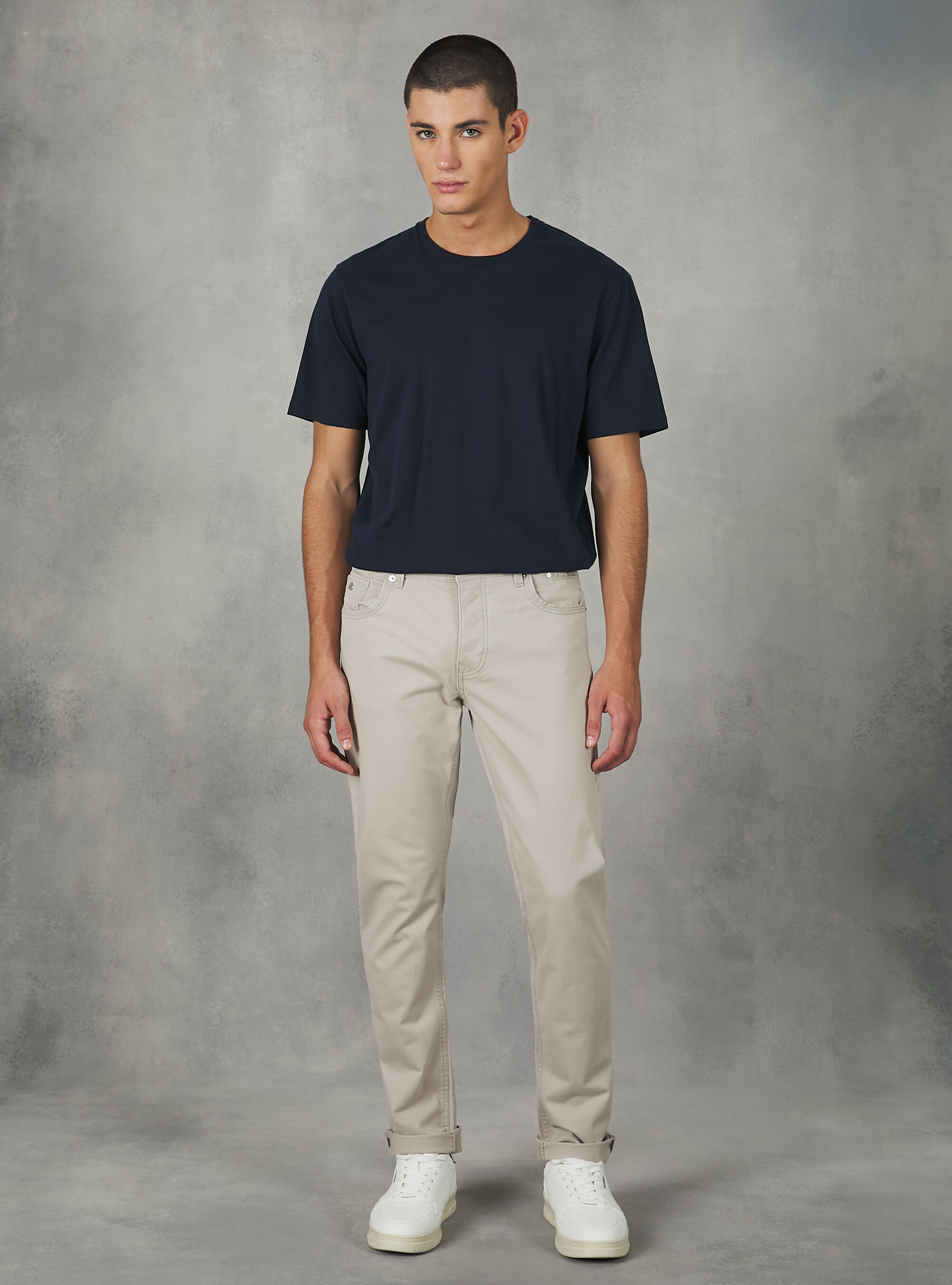 Pantalones ajustados de algod&oacute;n, SA2 SAND MEDIUM