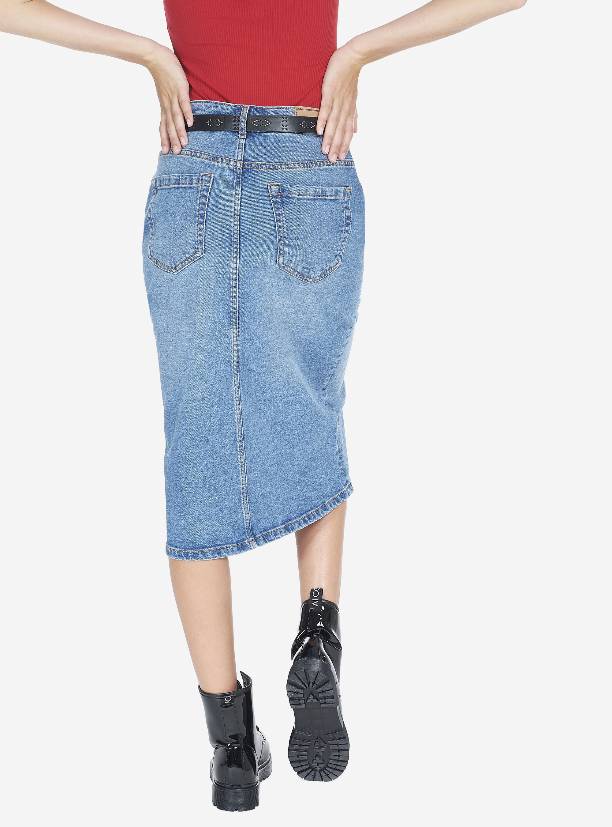 Jupe en jean avec poches, C272 BLUE