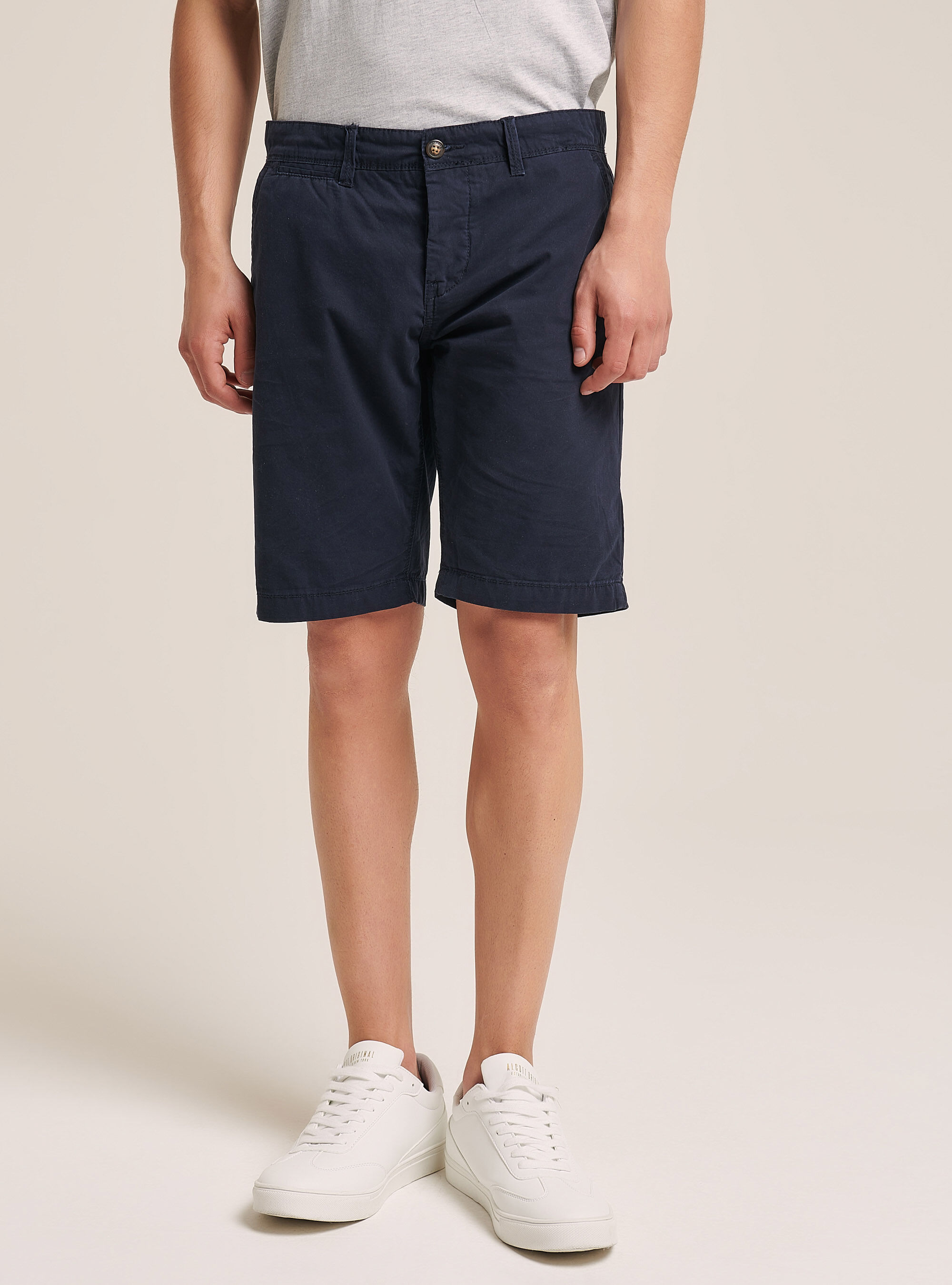 Bermuda en canvas skinny fit, C218 BLUE NAVY