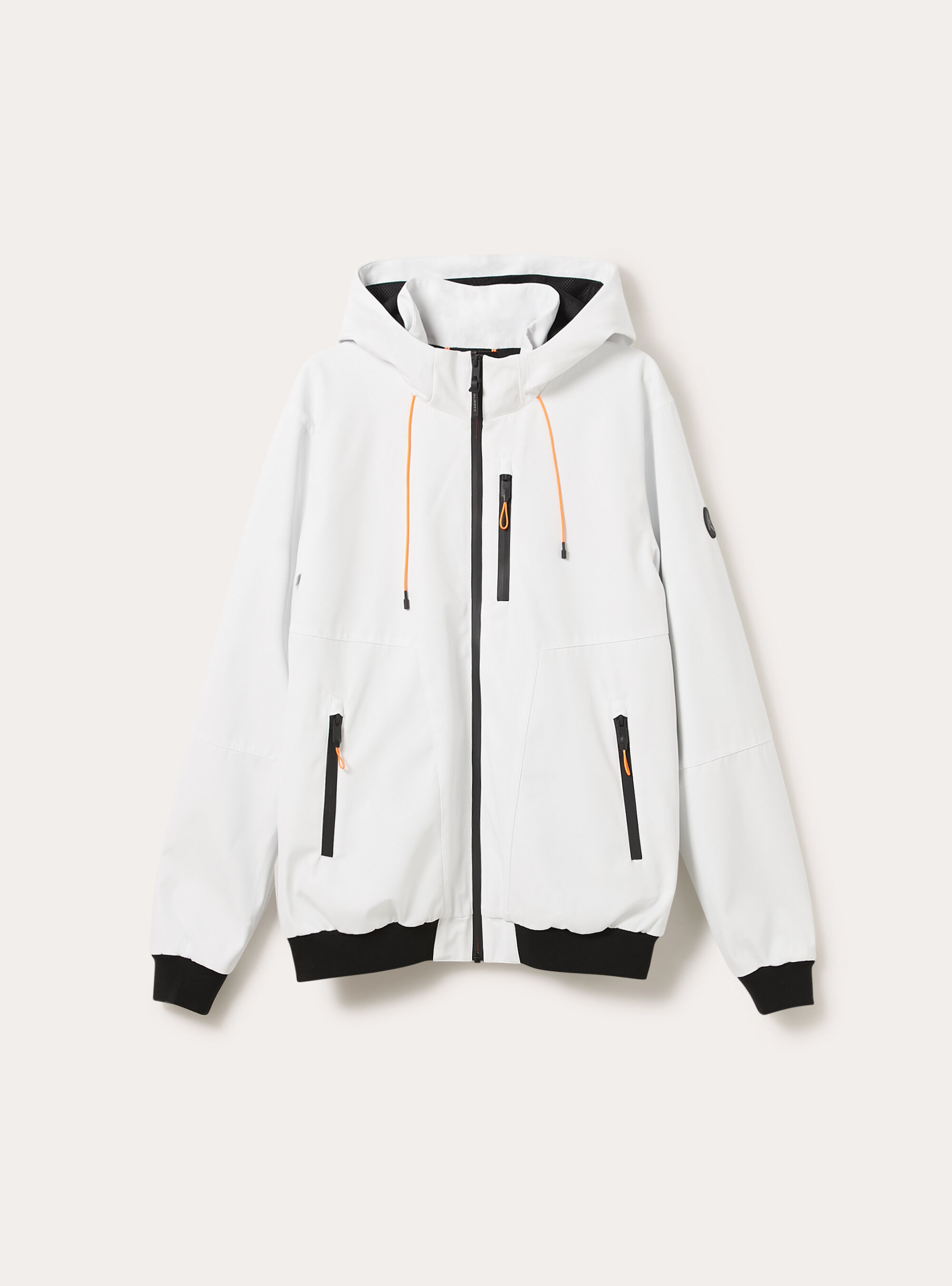 Windproof bomber jacket with hood, WH2 WHITE