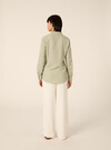 Linen-blend shirt with a V-neck, SG3 SAGE LIGHT