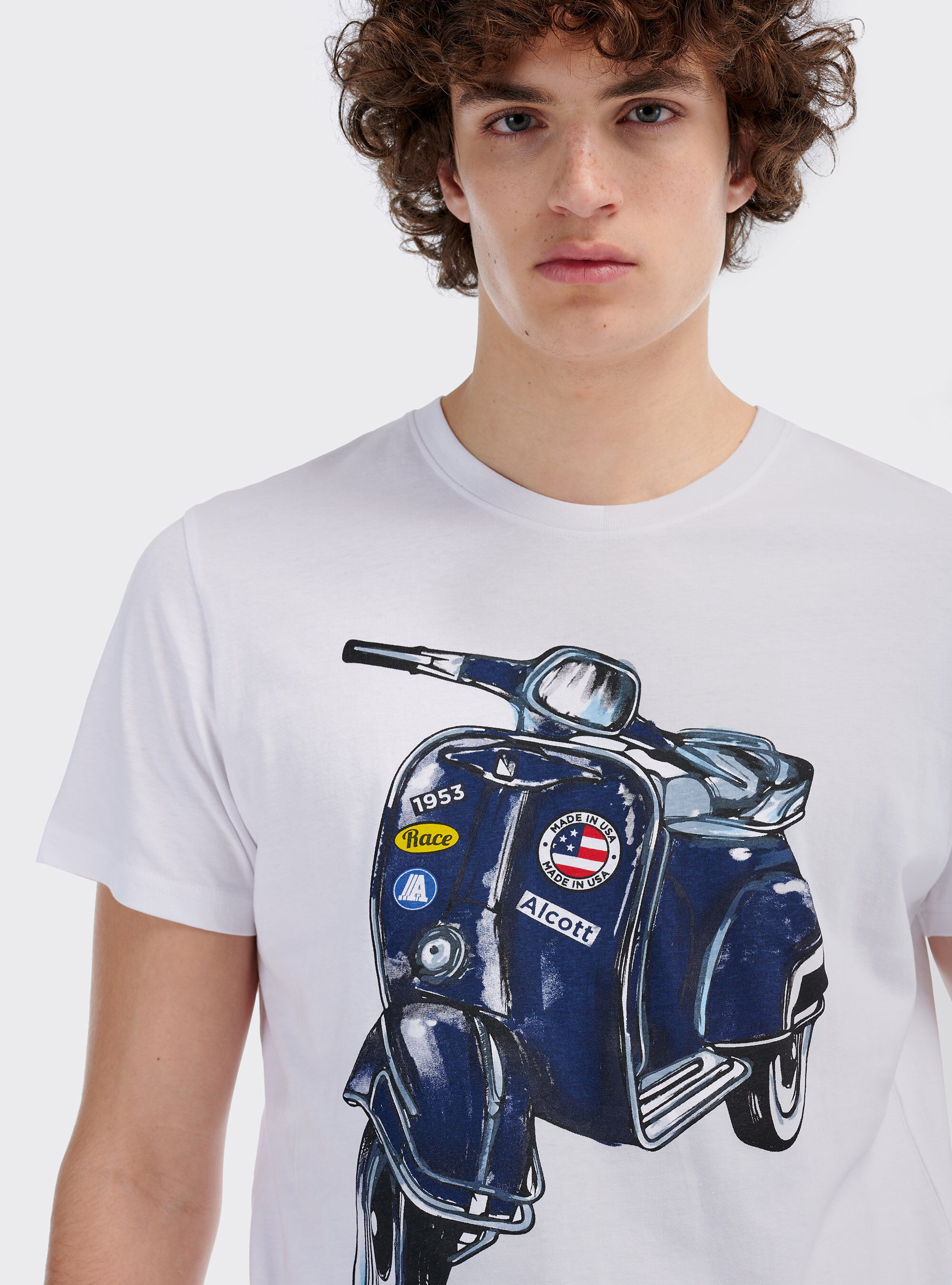 Maglietta con stampa vespa e logo Alcott