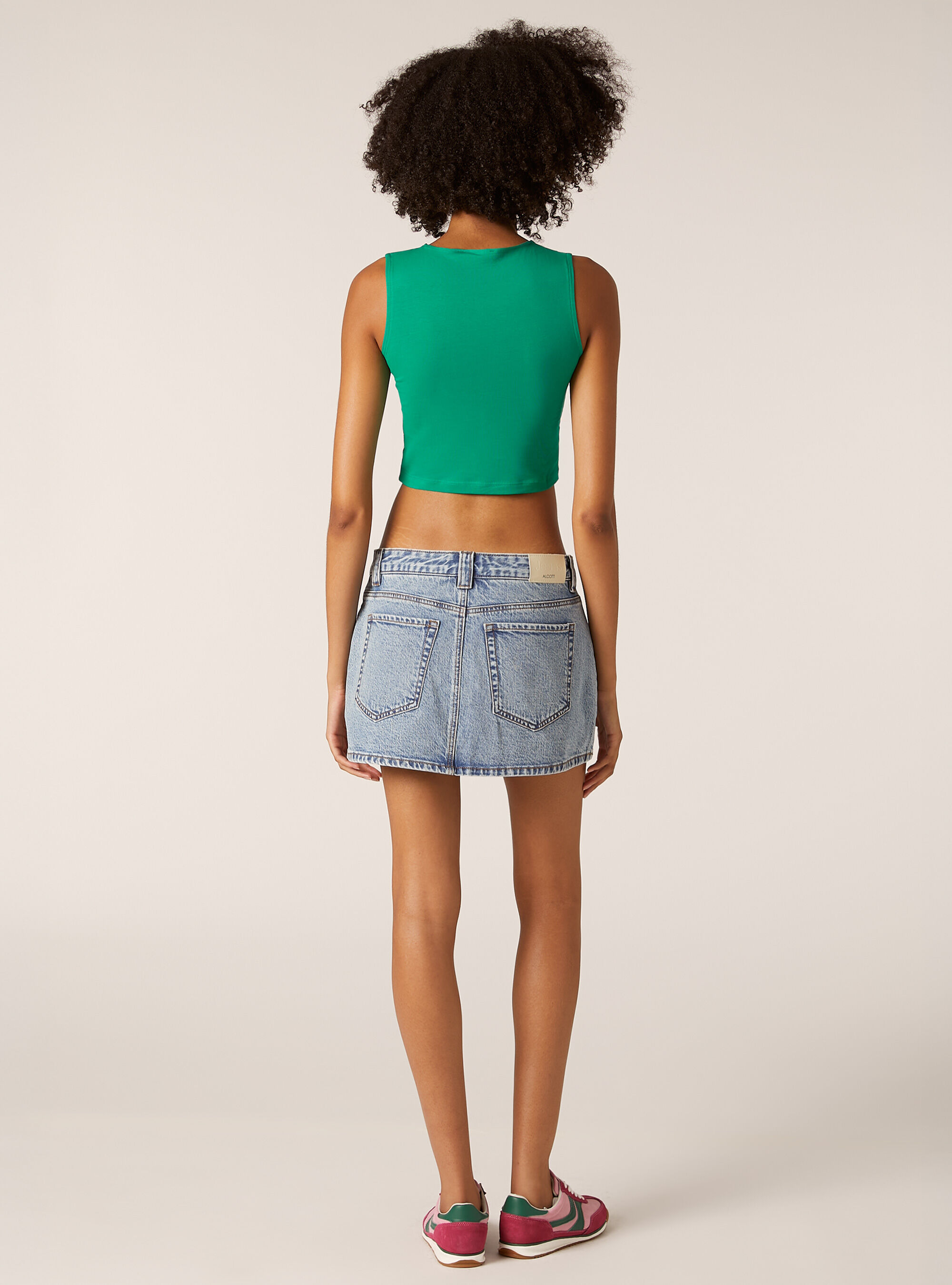 Top basic in cotone elasticizzato, GN2 GREEN MEDIUM