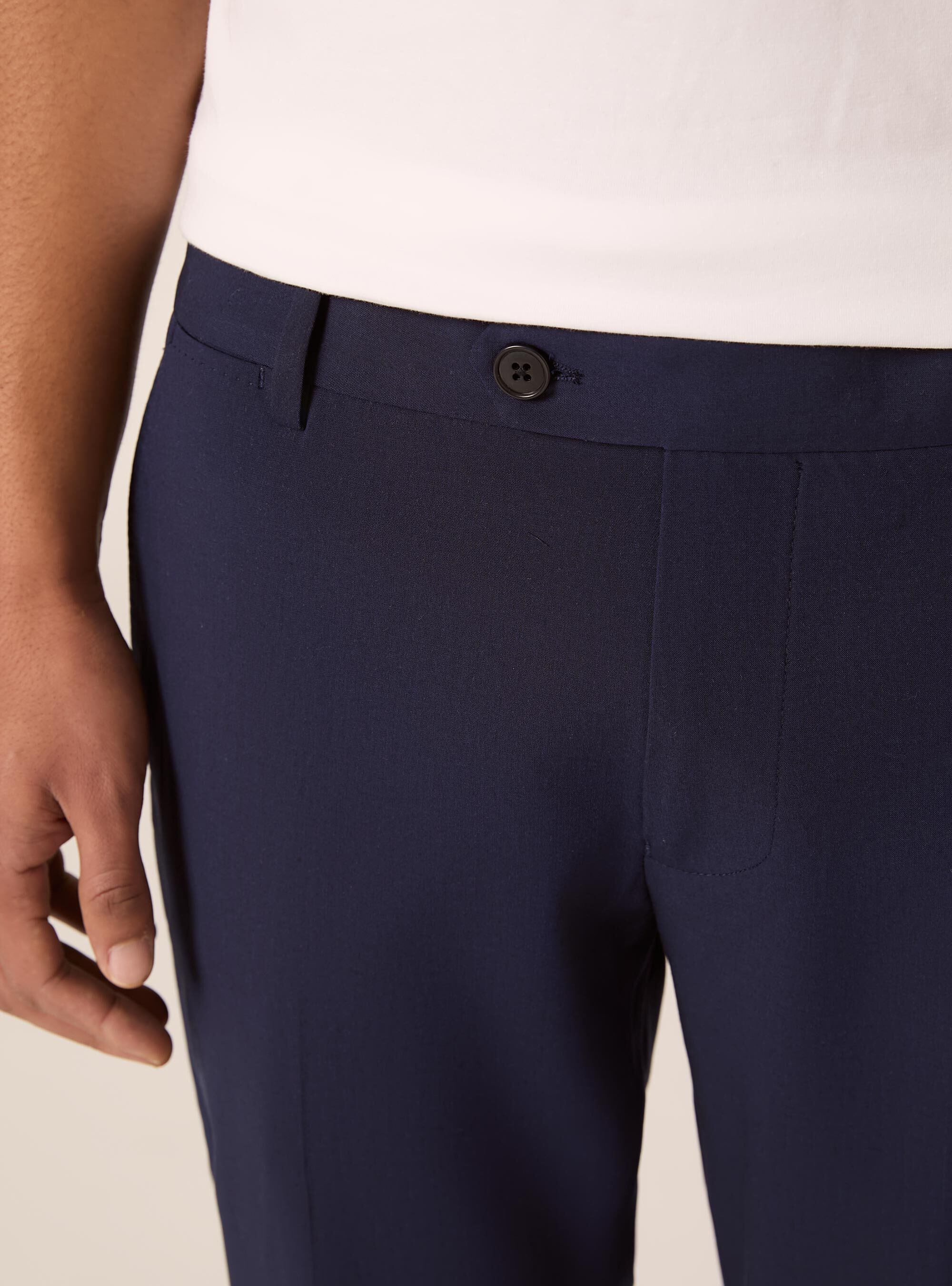 Plain trousers for suits, BL2 BLUE MEDIUM