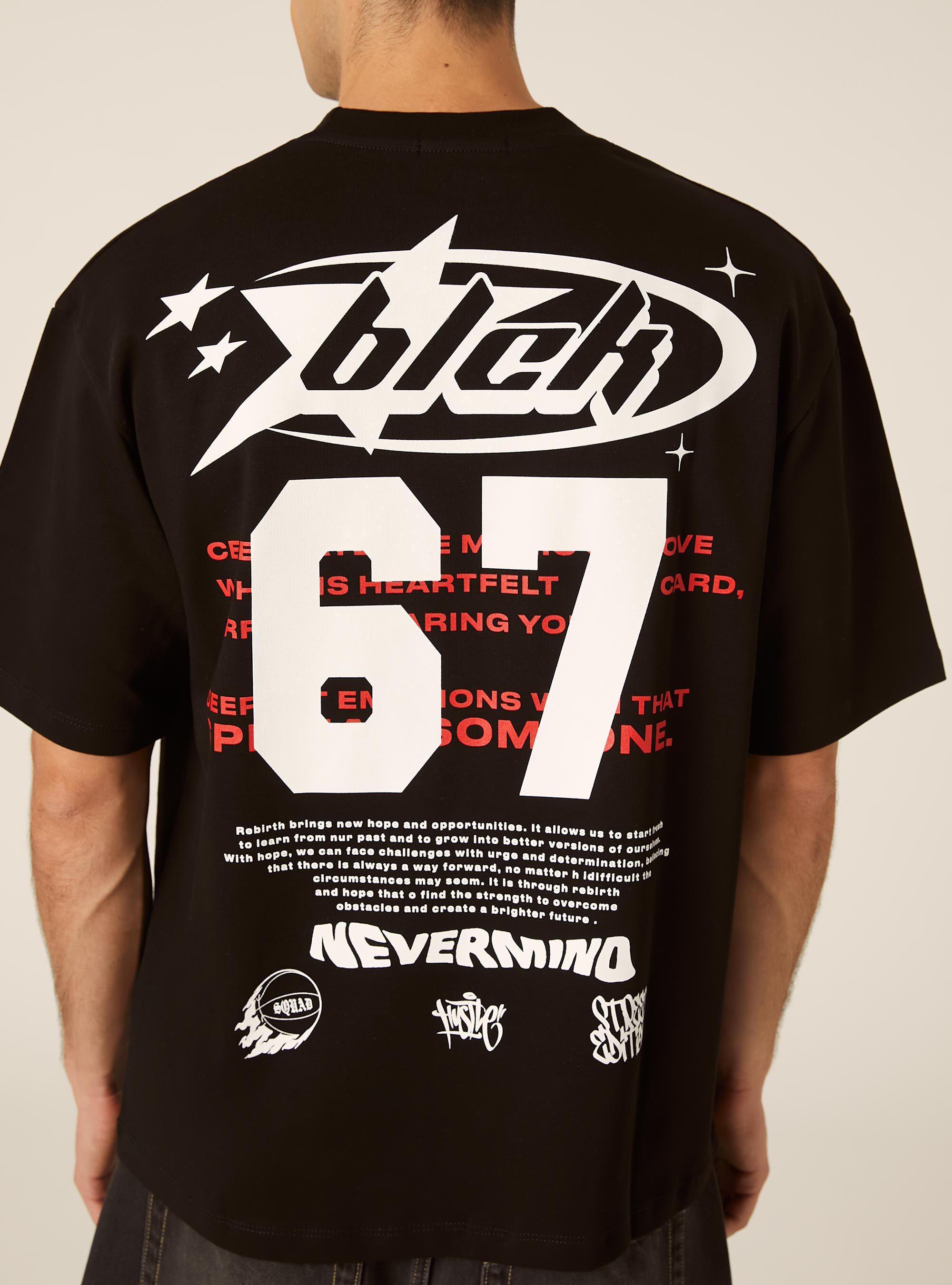 Six Seven Print T-Shirt, BK1 BLACK