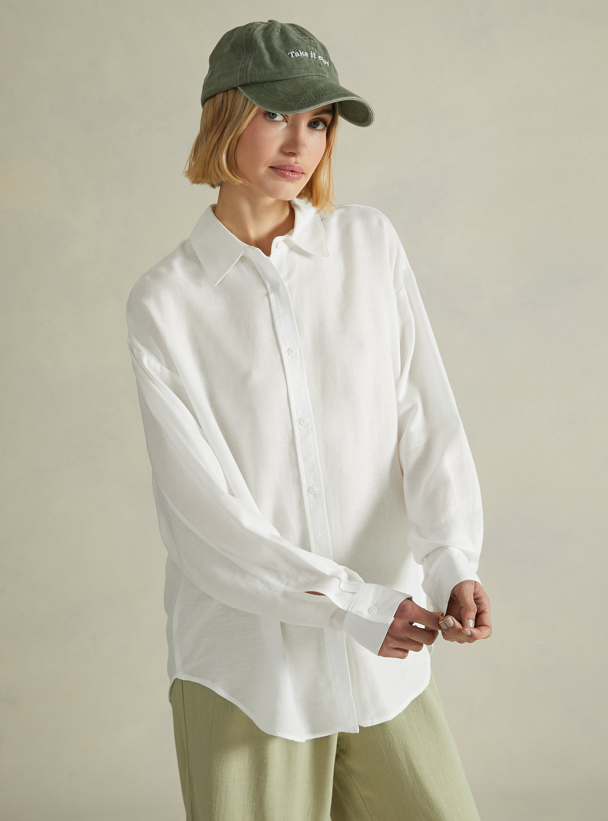 Camicia in lino comfort fit