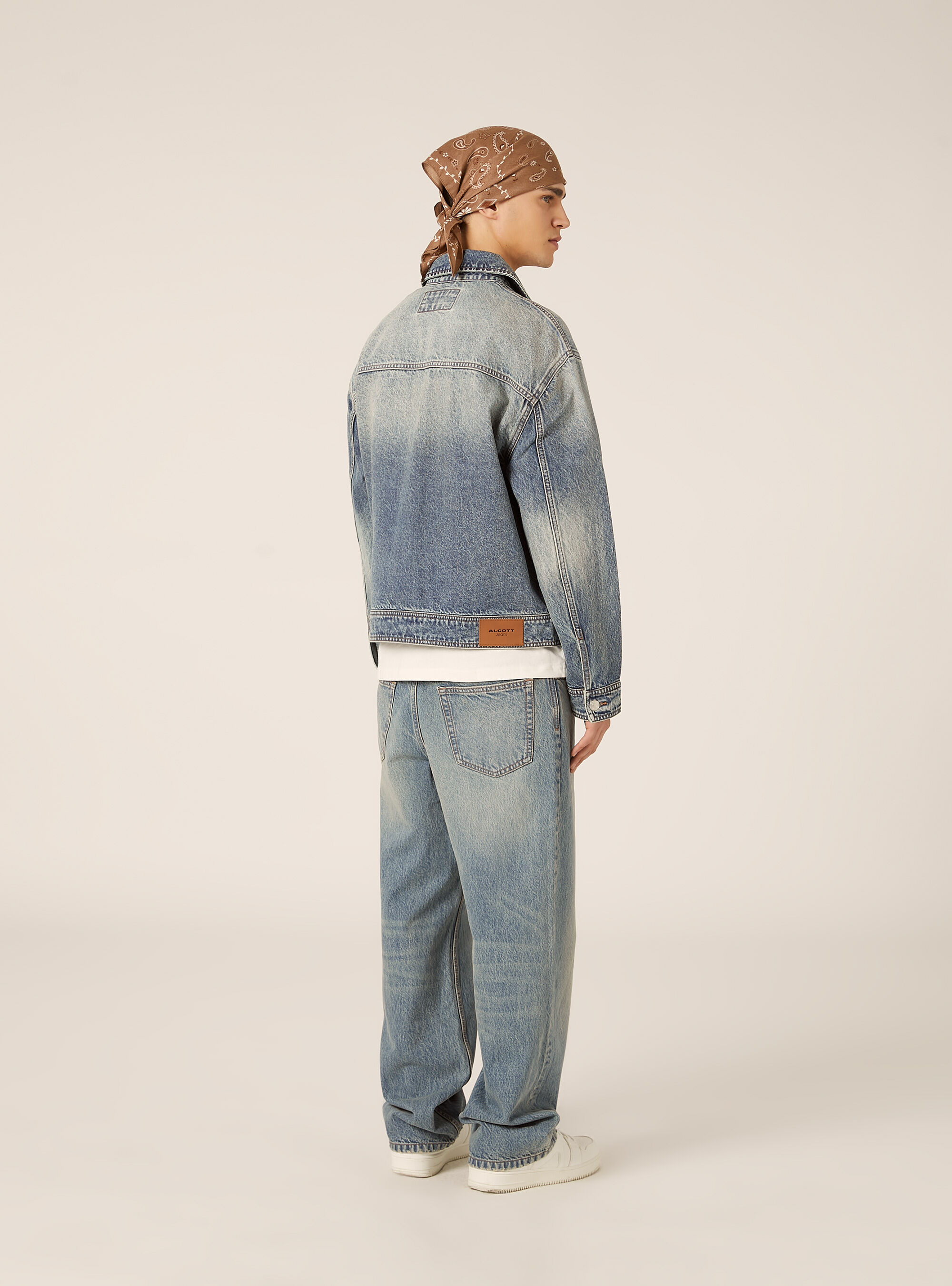 Giubbino in denim  dirt garage wash, D007 LIGHT AZURE