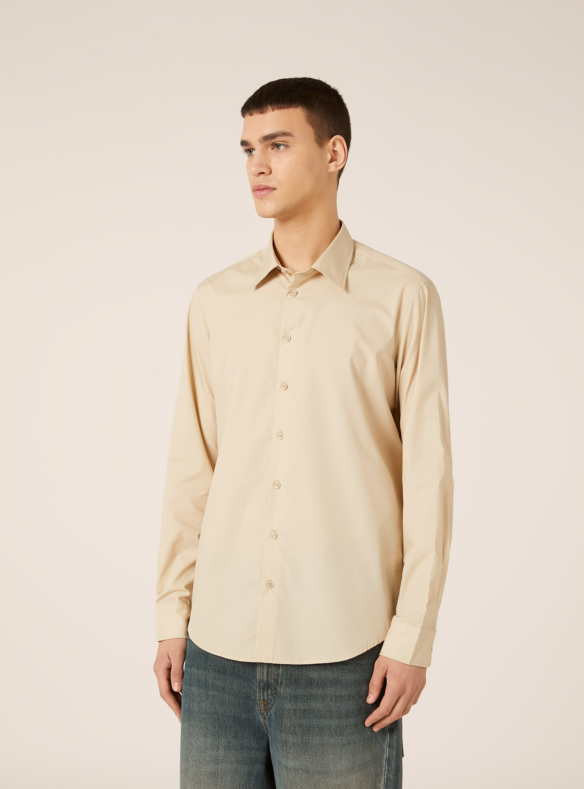 Camicia a manica lunga in tinta unita