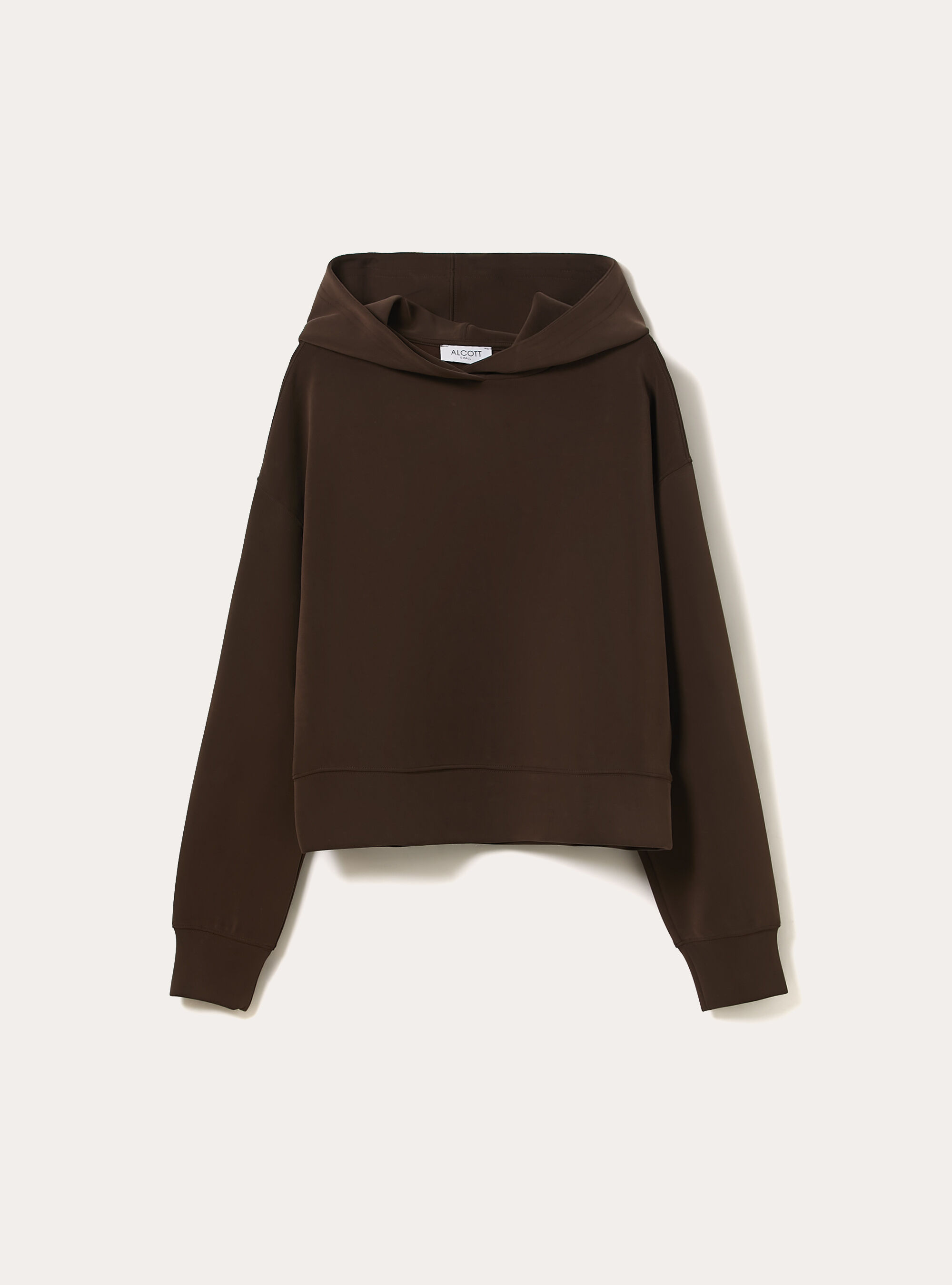 Felpa cappuccio soft touch, BR1 BROWN DARK