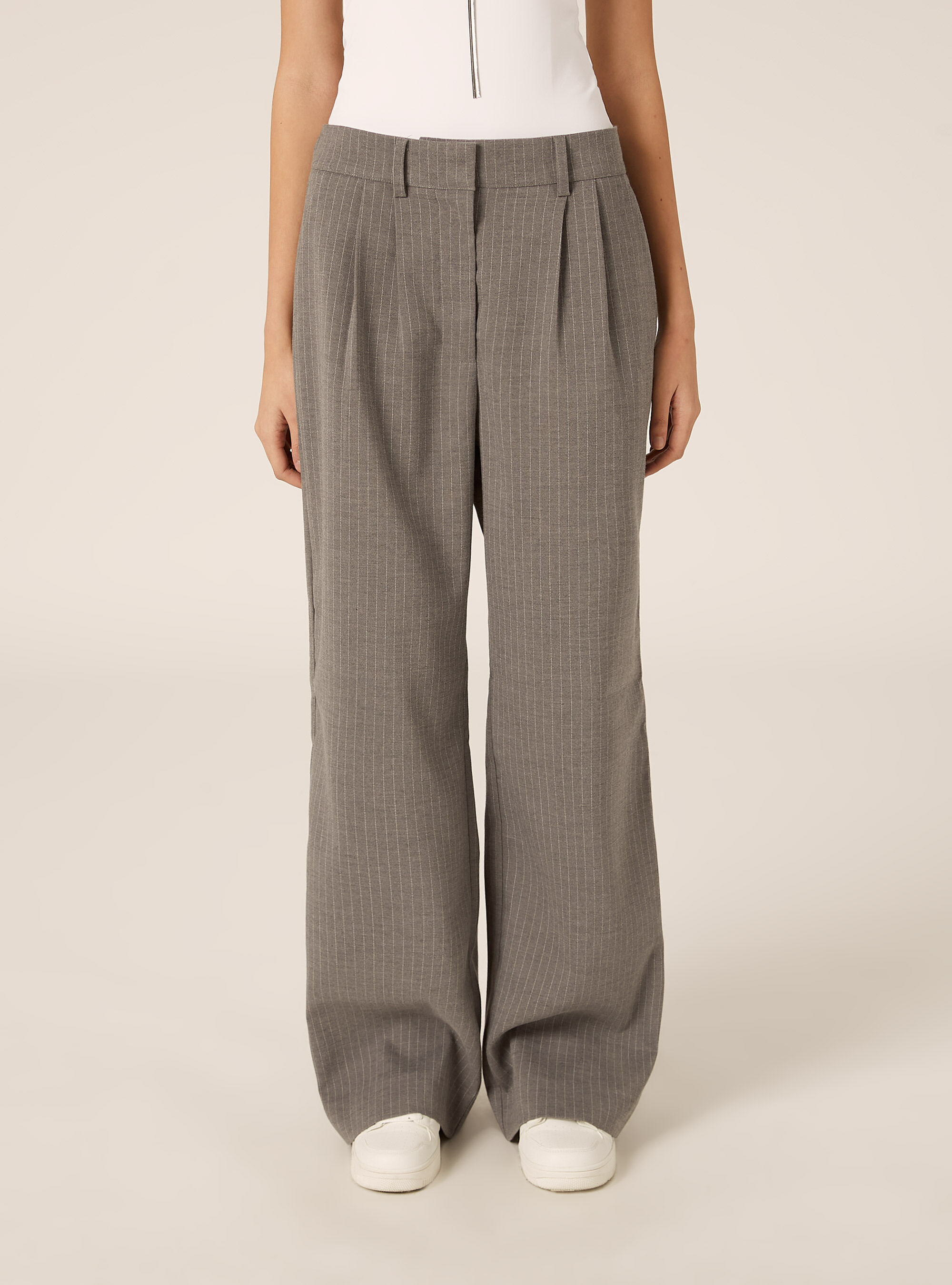 Elegant pinstriped trousers