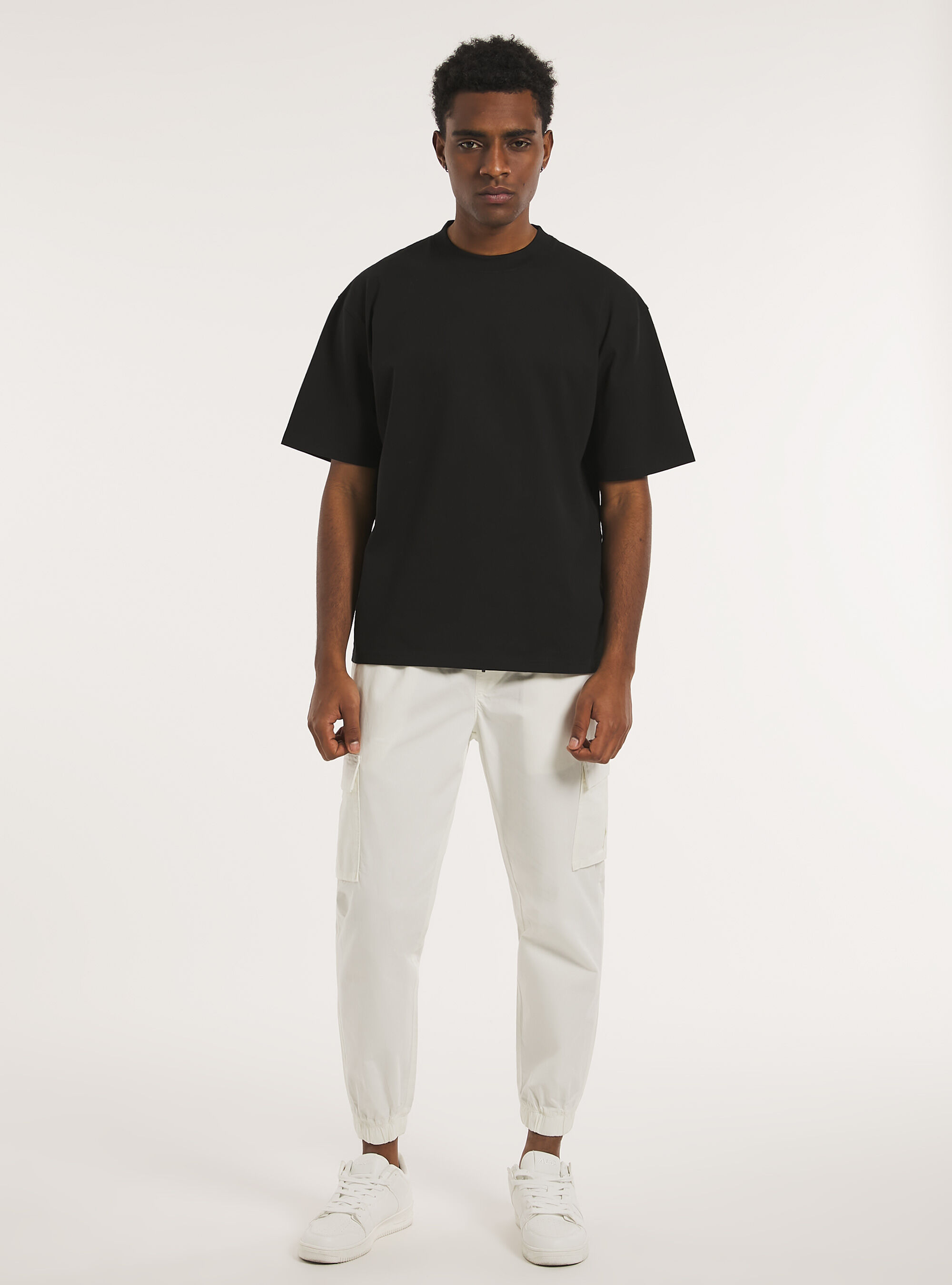 Pantalon jogger en coton, WH1 OFF WHITE