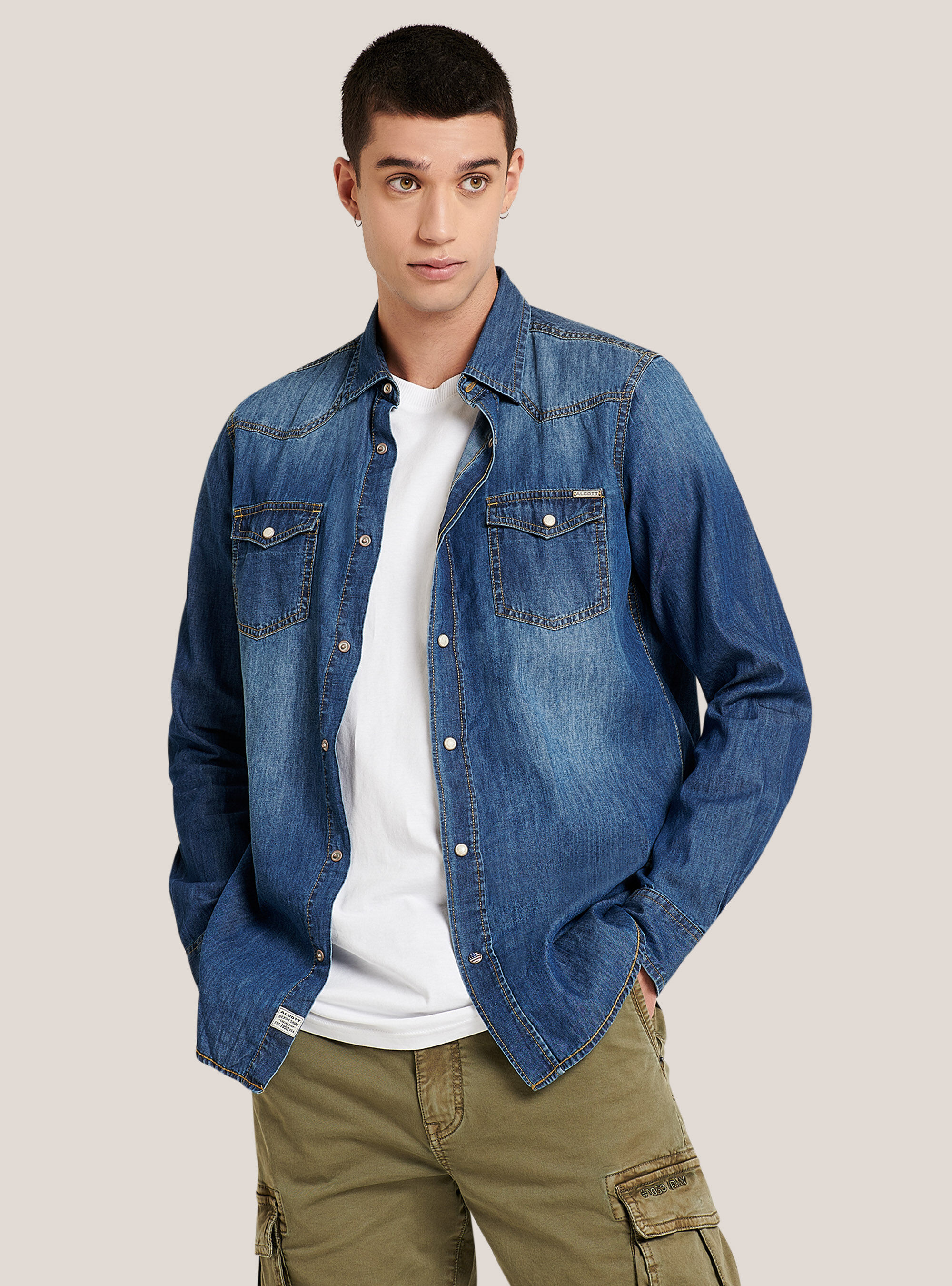 Chemise en jean, C214 BLUE NAVY