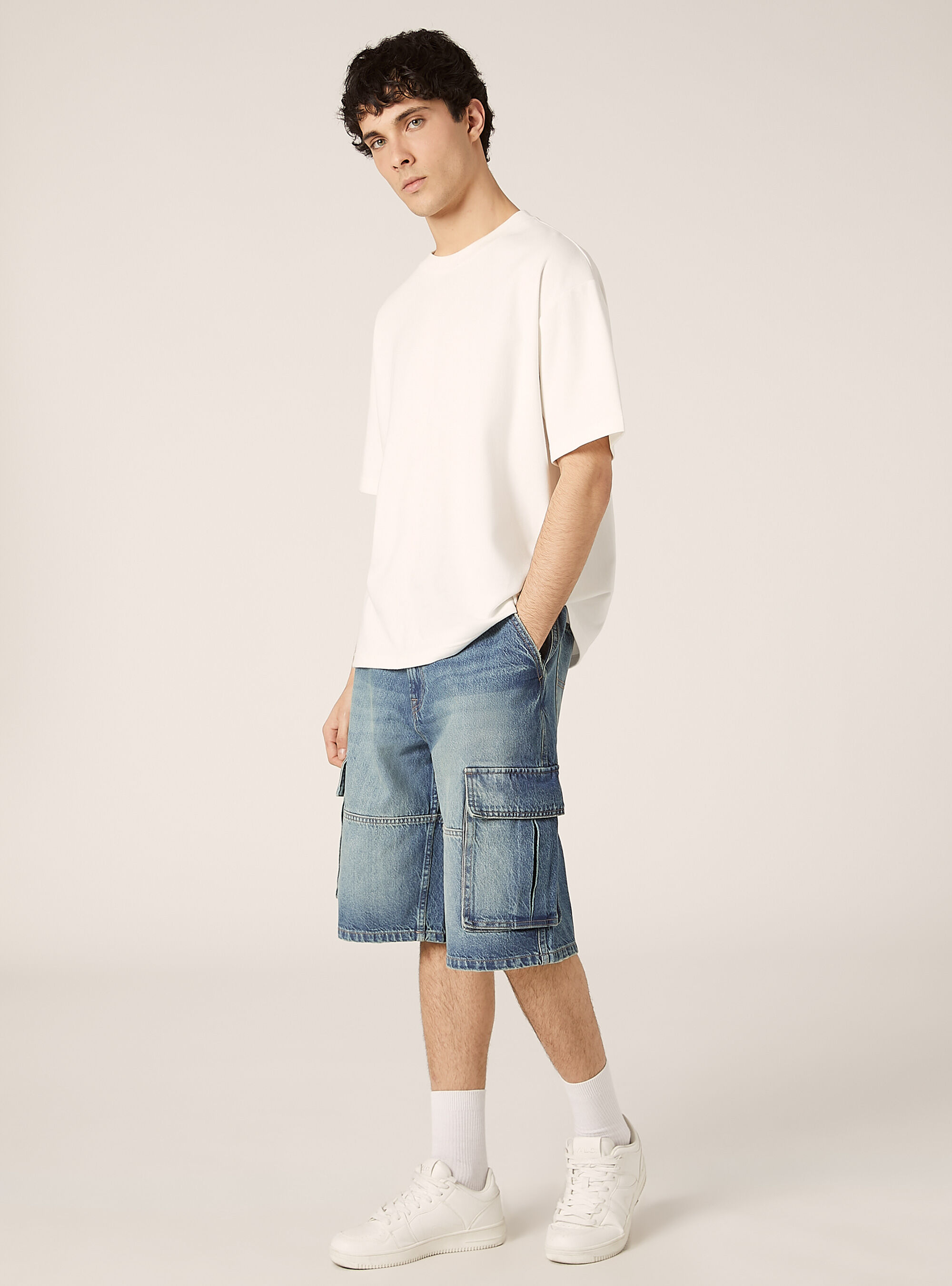 Denim cargo bermuda shorts | Alcott | Men's Shorts